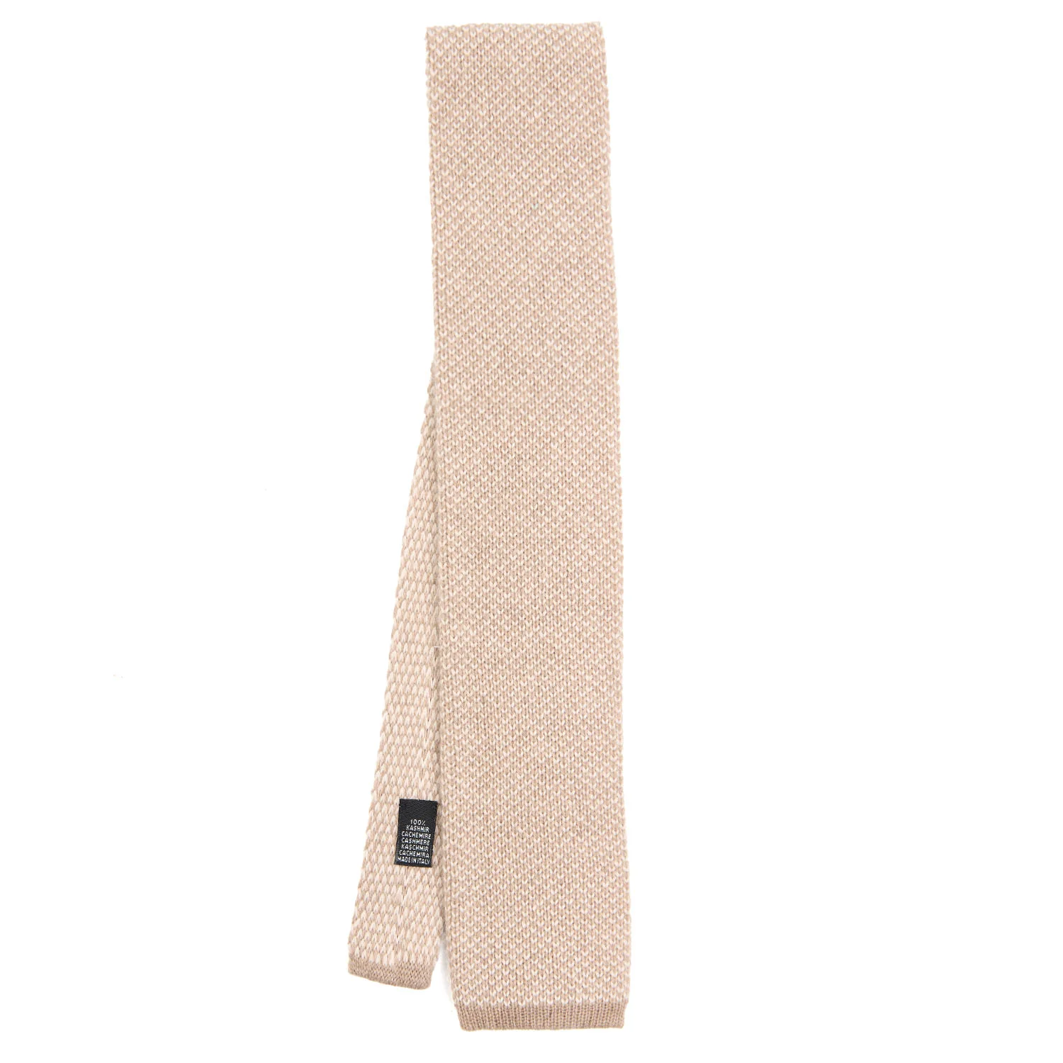 BEIGE CASHMERE KNITTED TIE - Image 2