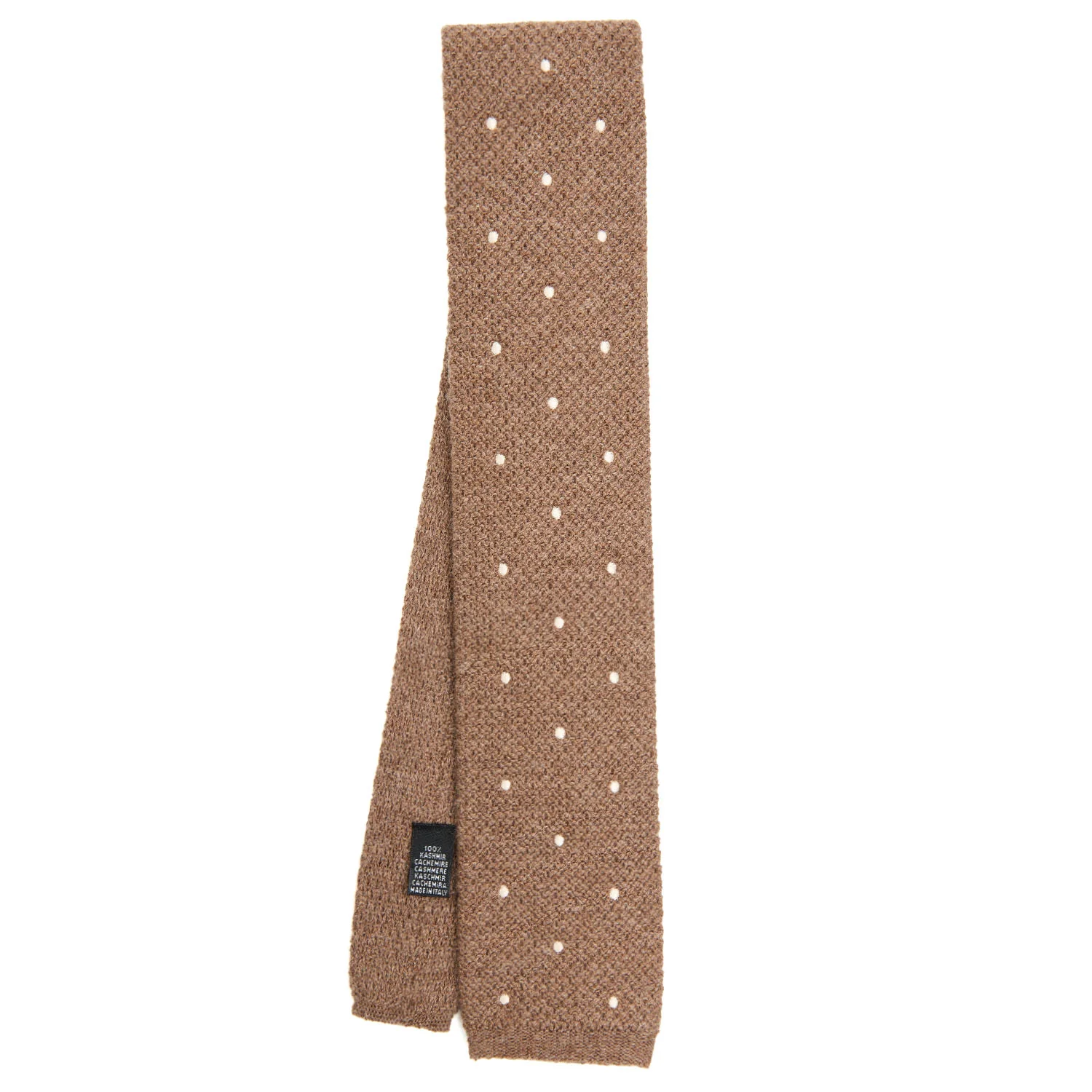 BEIGE CASHMERE KNITTED TIE - Image 2