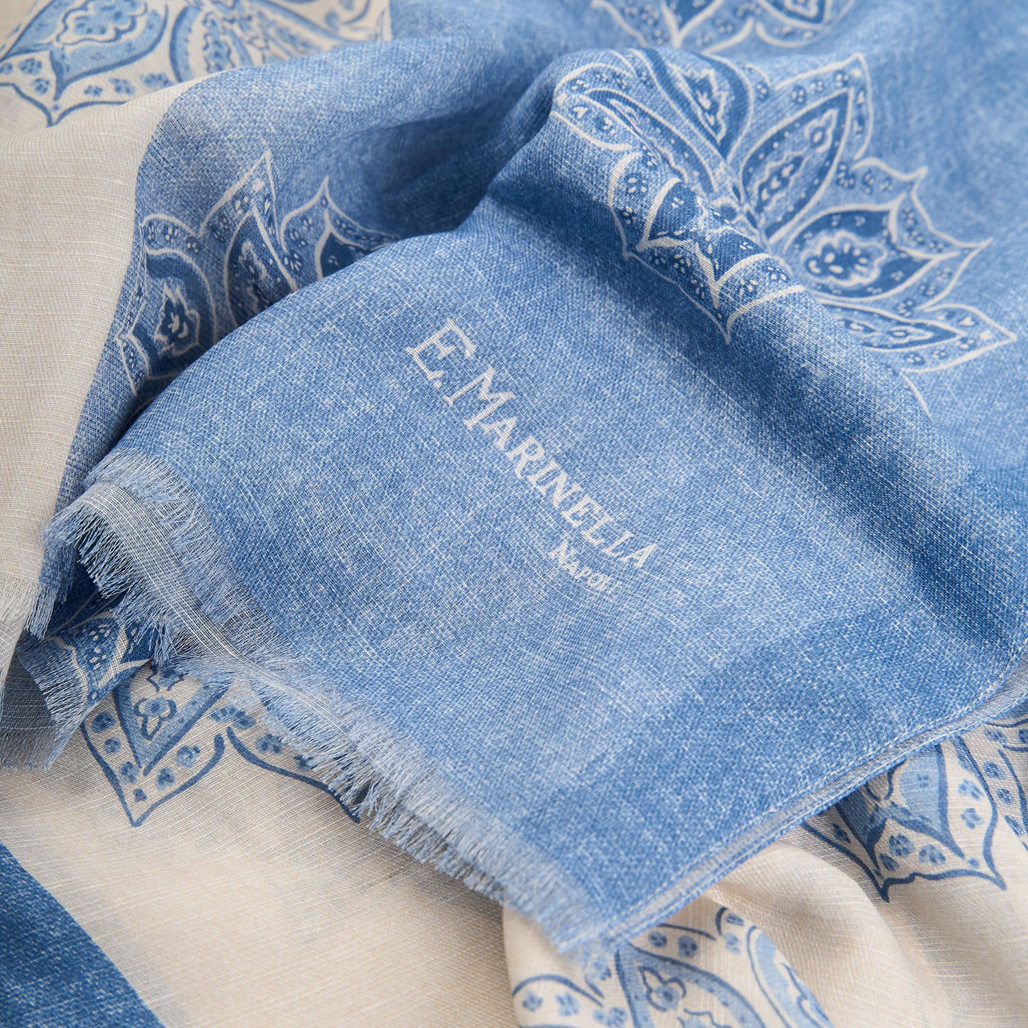 BEIGE COTTON AND LINEN SCARF - Image 3