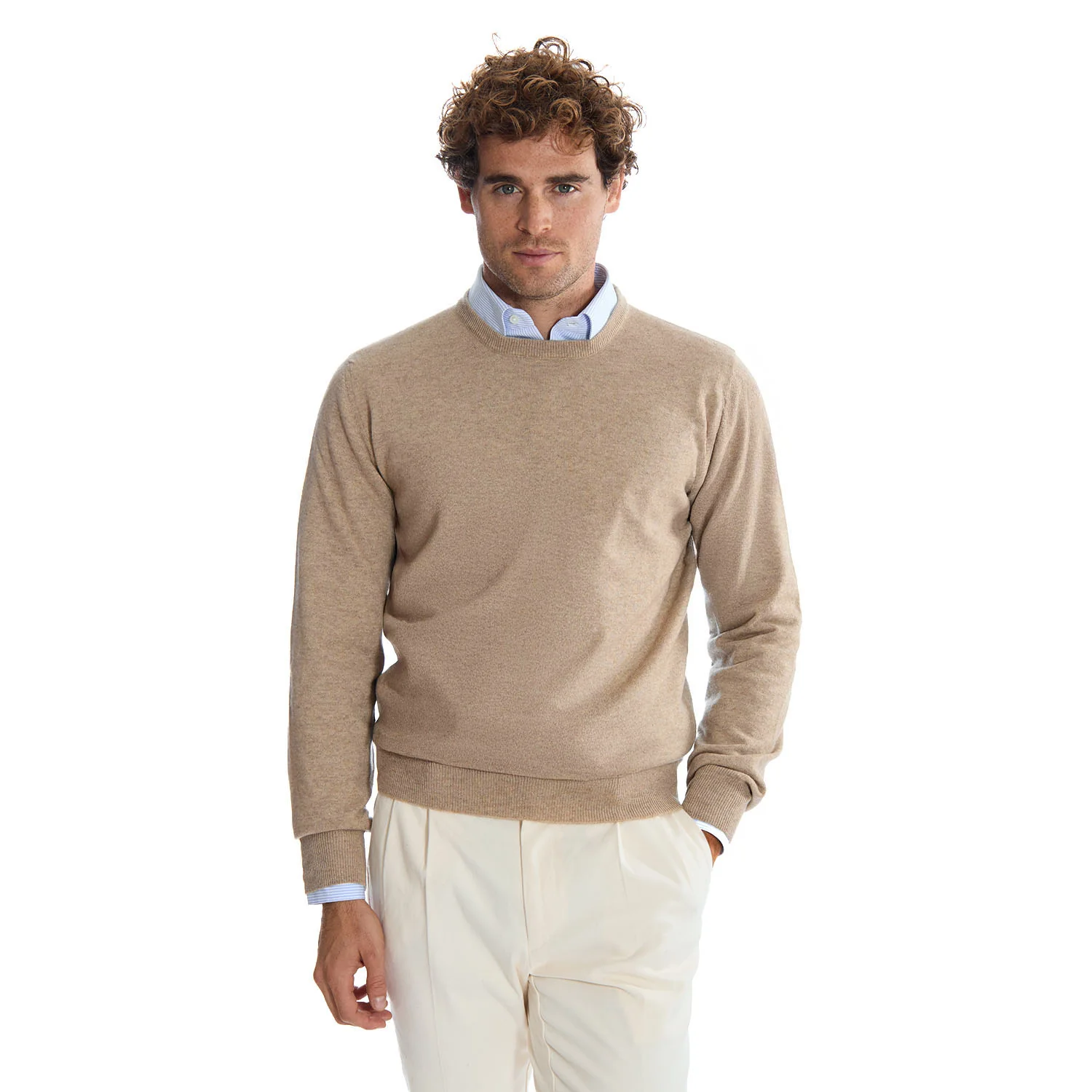 BEIGE CREWNECK SWEATER