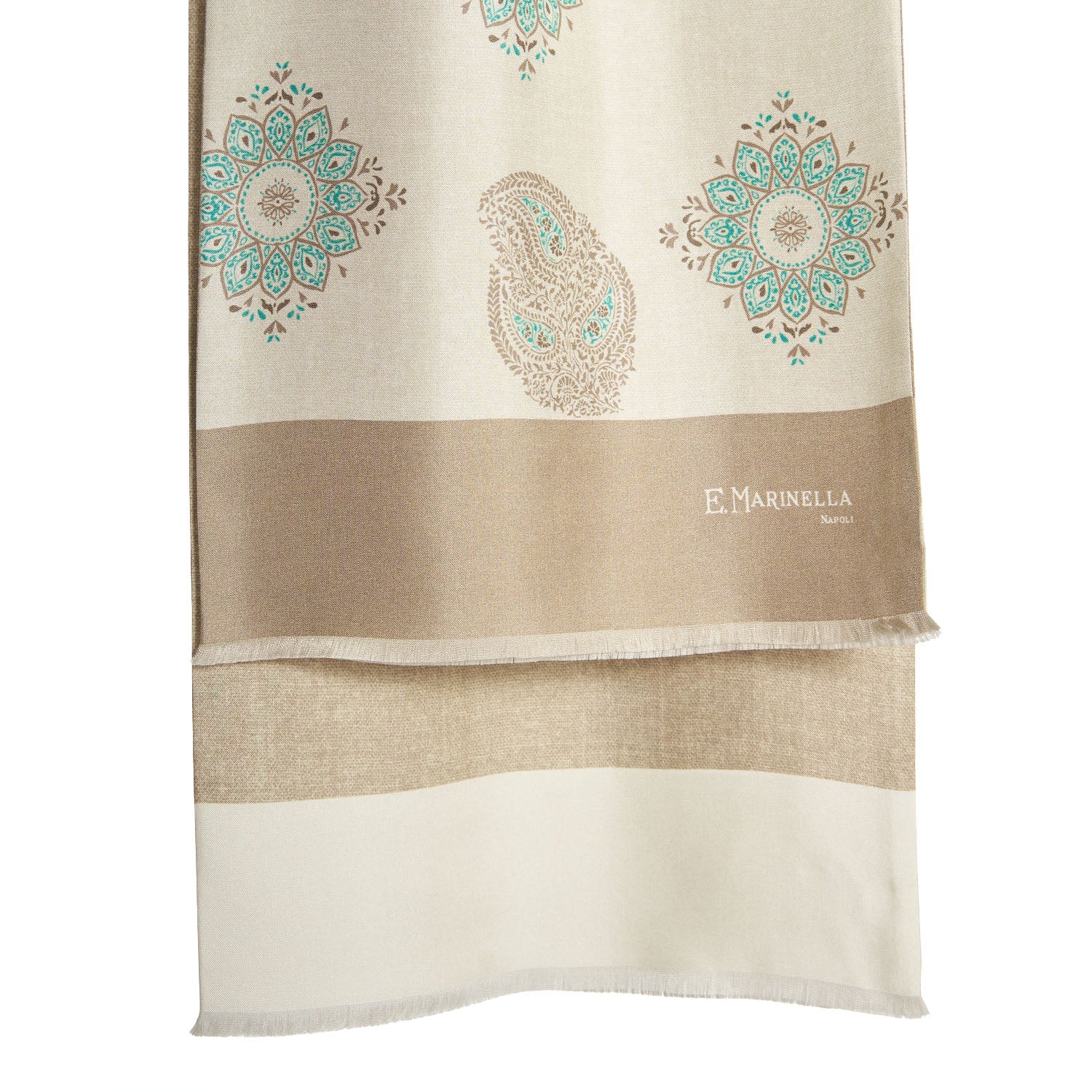 BEIGE DOUBLE SILK SCARF - Image 2