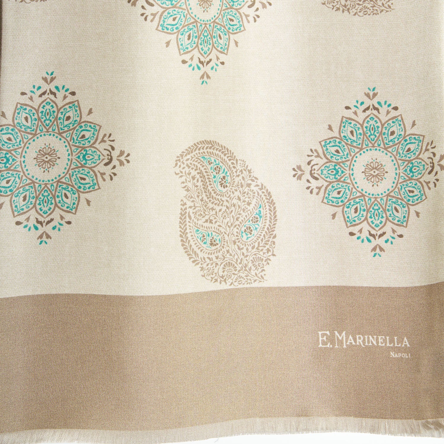 BEIGE DOUBLE SILK SCARF - Image 3