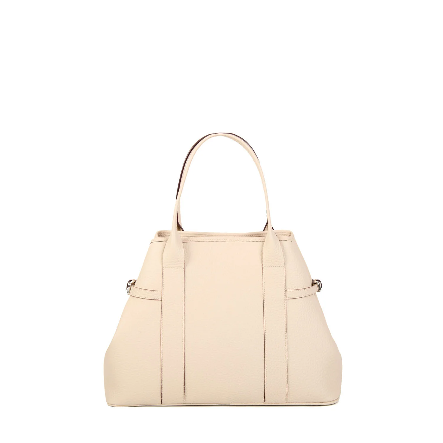 BEIGE MIDI TOTE BAG SIDE BUCKLES - Image 2