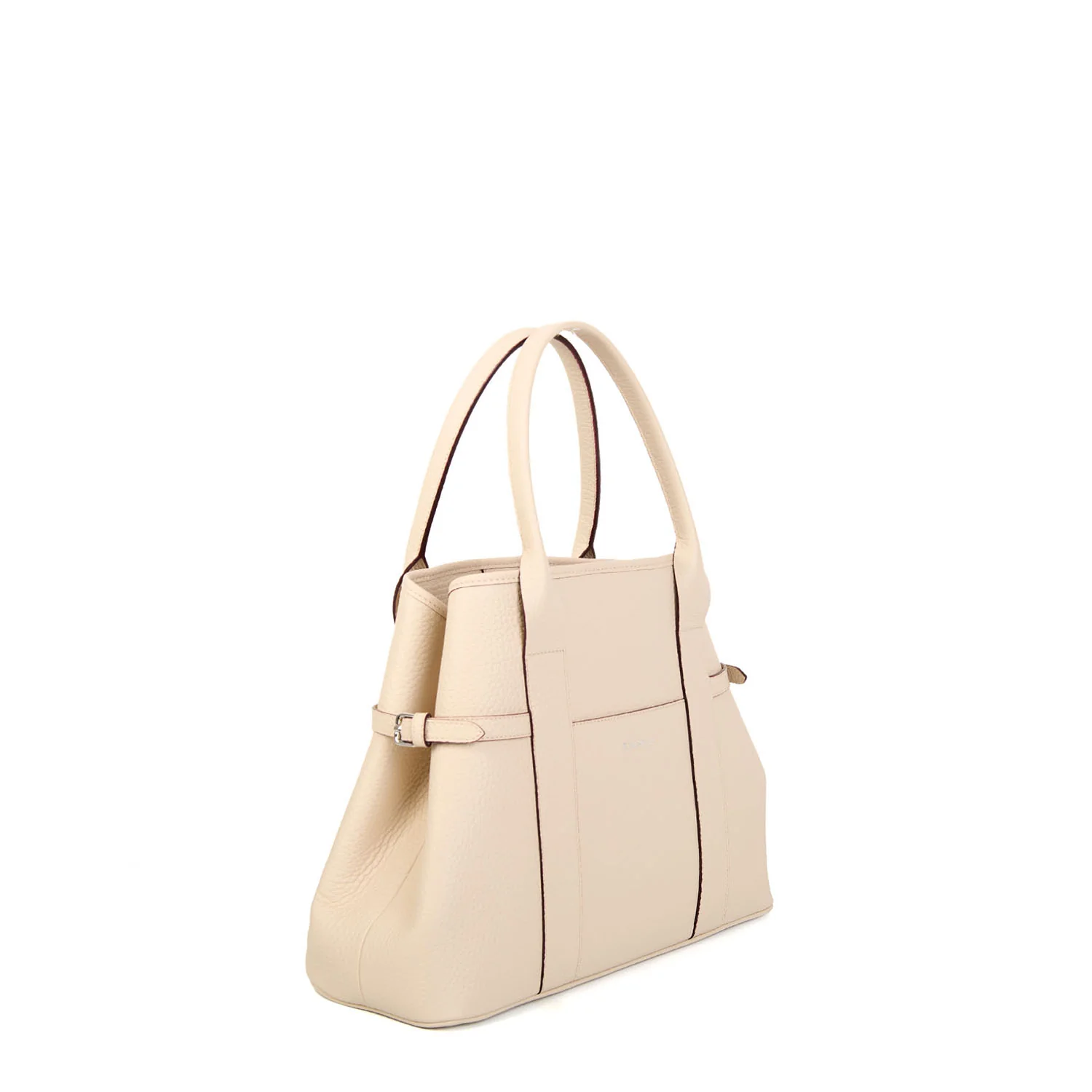 BEIGE MIDI TOTE BAG SIDE BUCKLES - Image 4