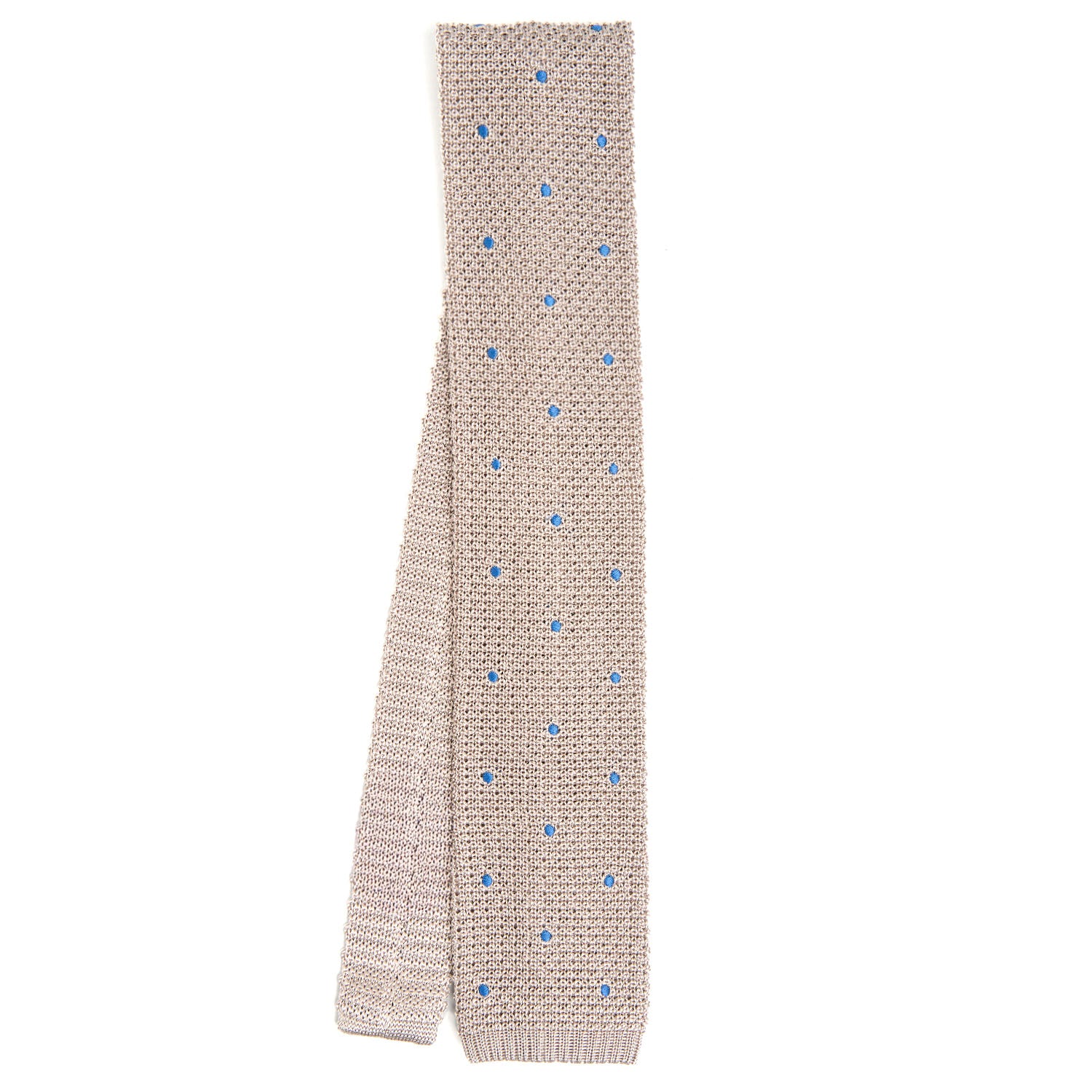 BEIGE SILK KNITTED TIE - Image 2