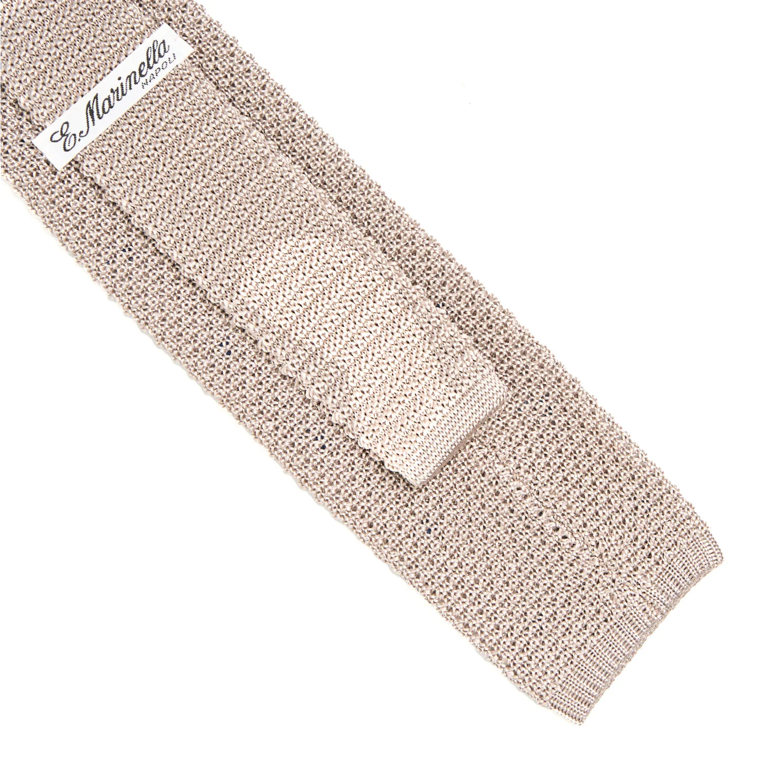 BEIGE SILK KNITTED TIE - Image 3
