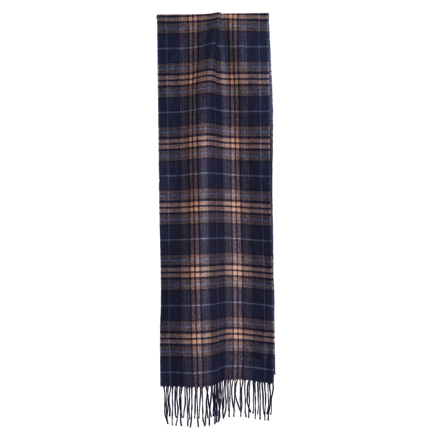 BICOLOR BLUE SILK AND CASHMERE SCARF