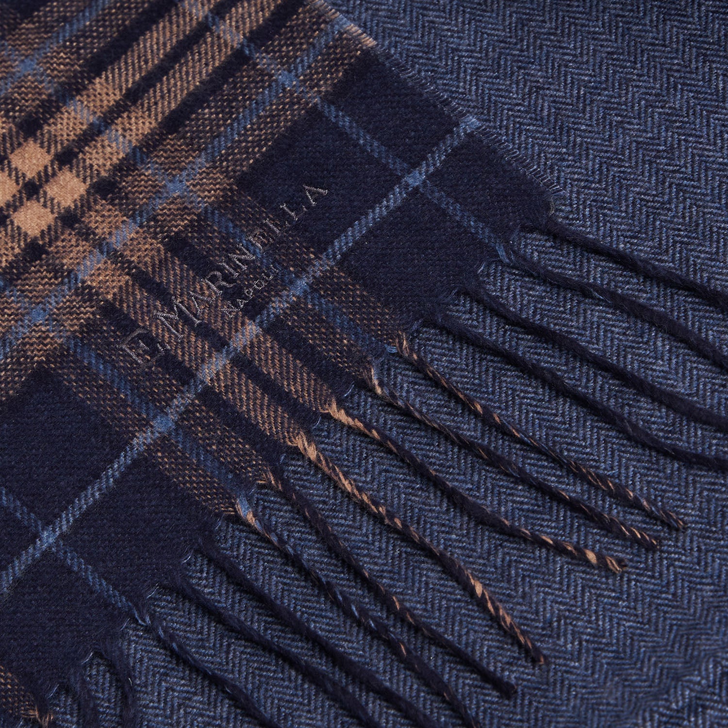 BICOLOR BLUE SILK AND CASHMERE SCARF - Image 4