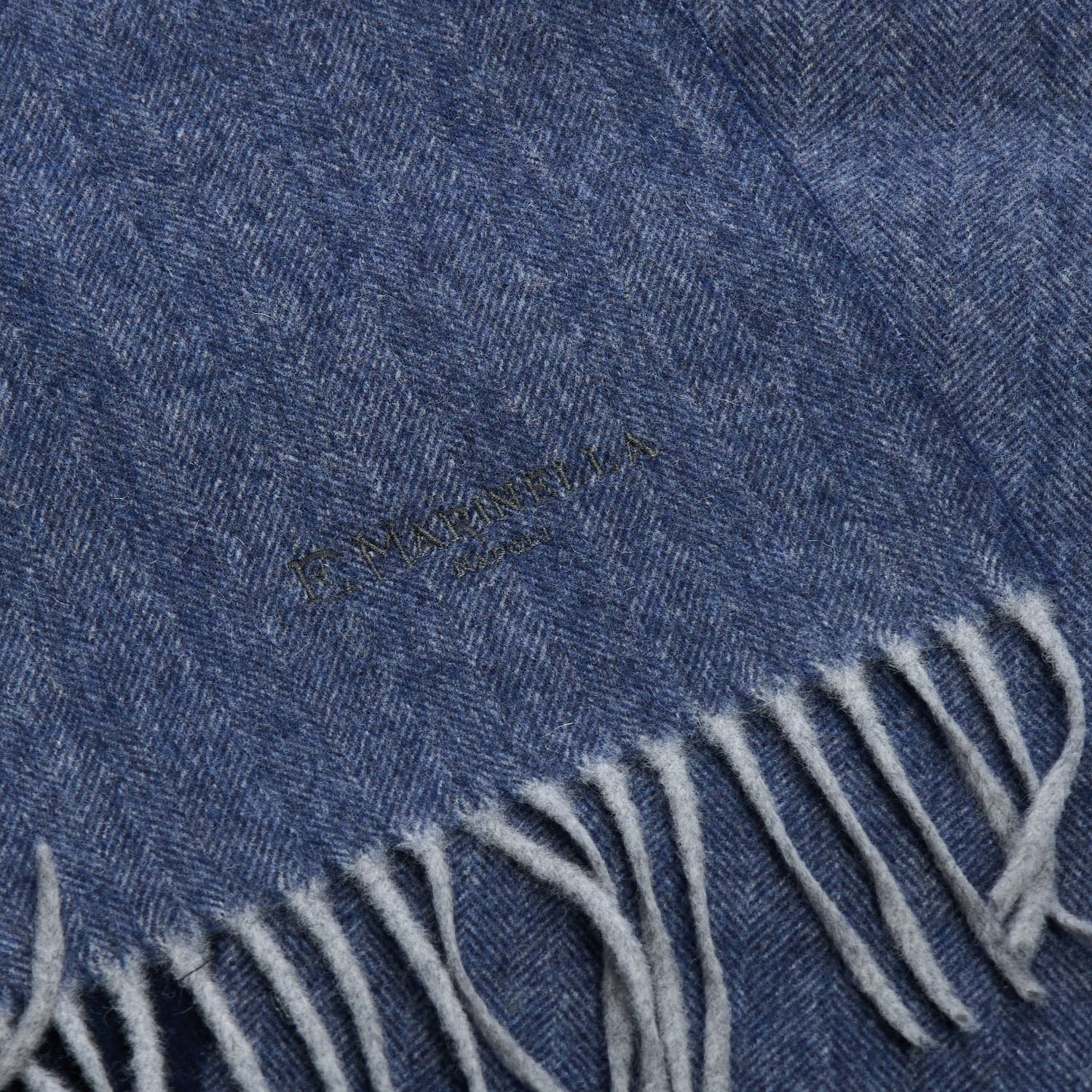 BICOLOR BLUE WOOL AND CASHMERE SCARF - Image 4