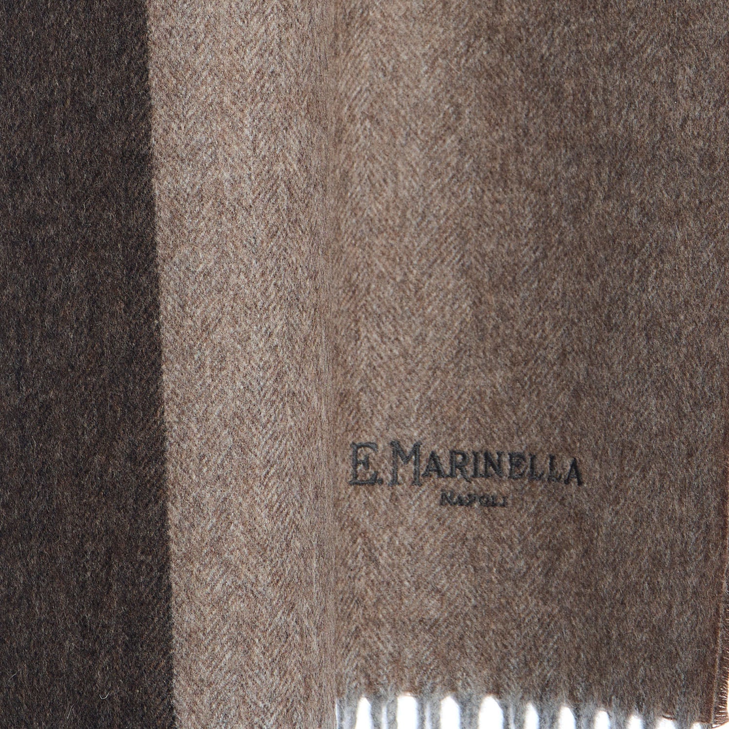 BICOLOR BROWN WOOL AND CASHMERE SCARF - Image 3