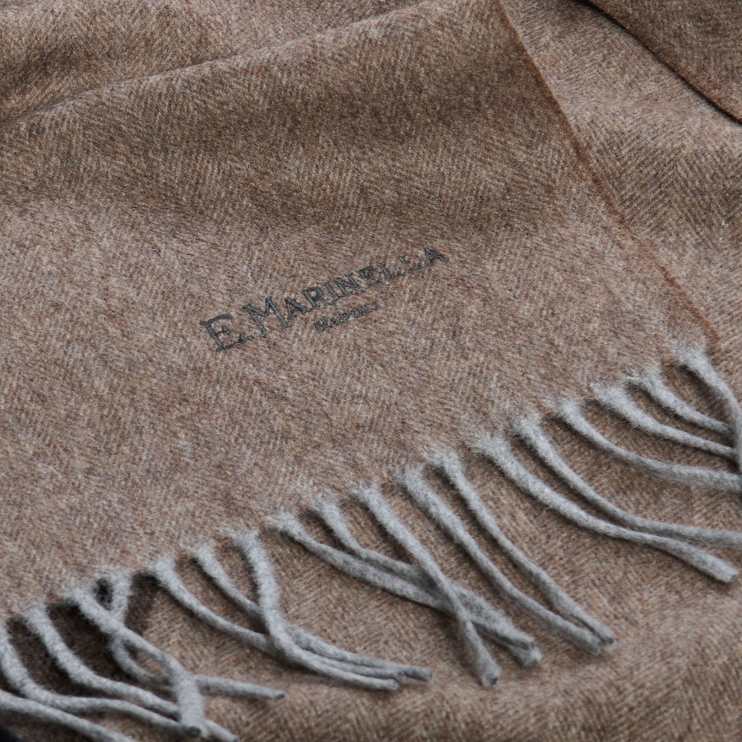 BICOLOR BROWN WOOL AND CASHMERE SCARF - Image 4
