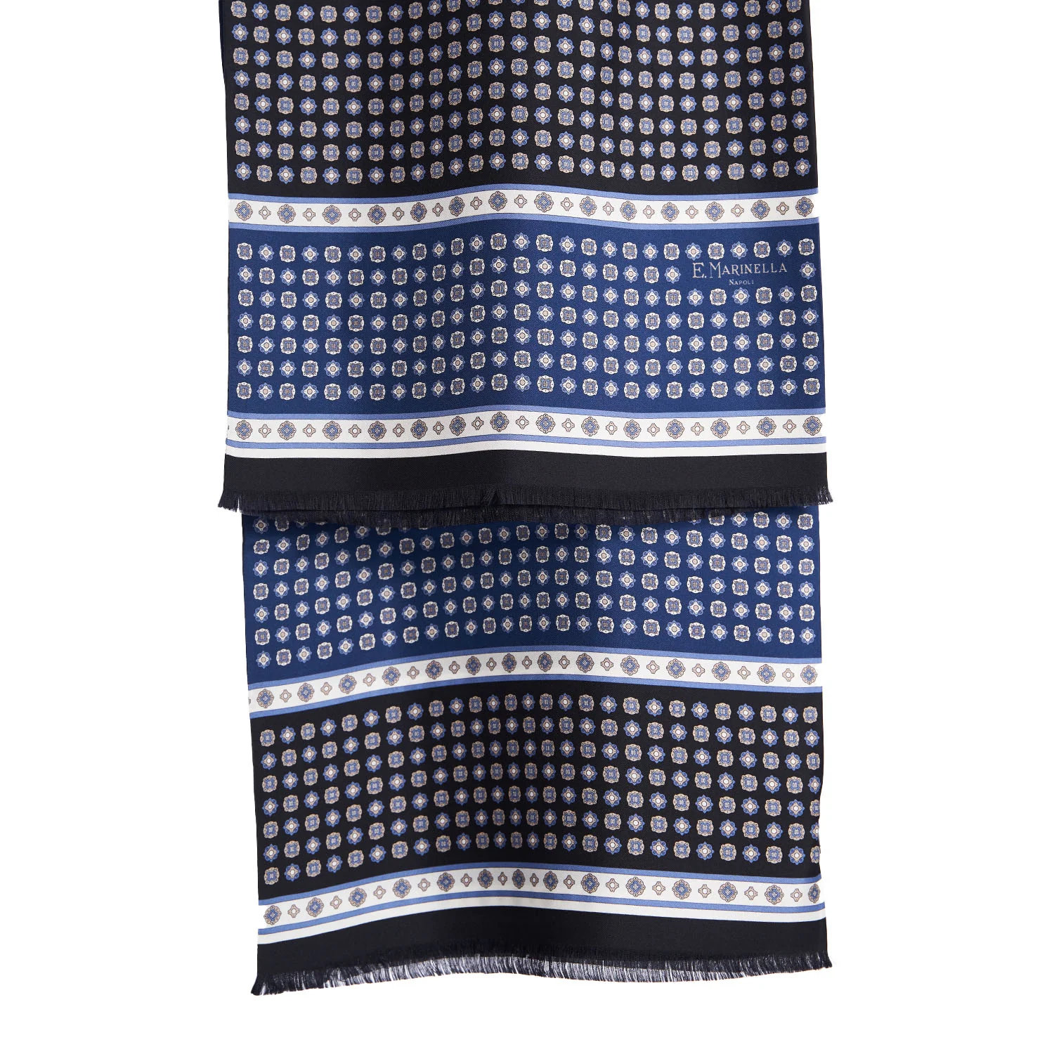 BLACK DOUBLE SILK SCARF - Image 2