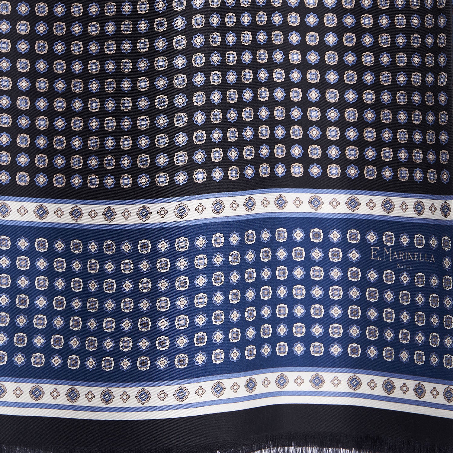 BLACK DOUBLE SILK SCARF - Image 3