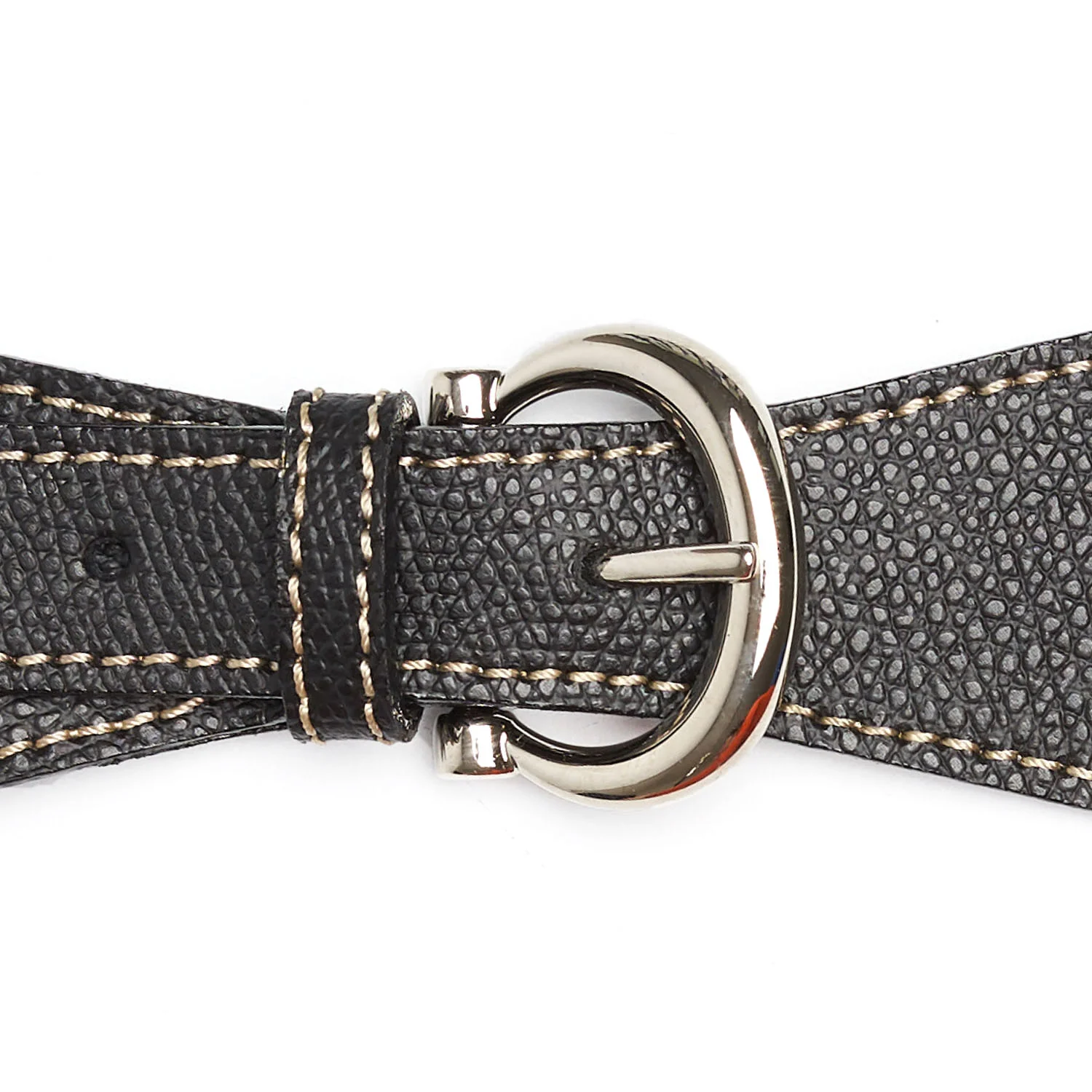 BLACK LEATHER SCARF-BUCKLE - Image 3