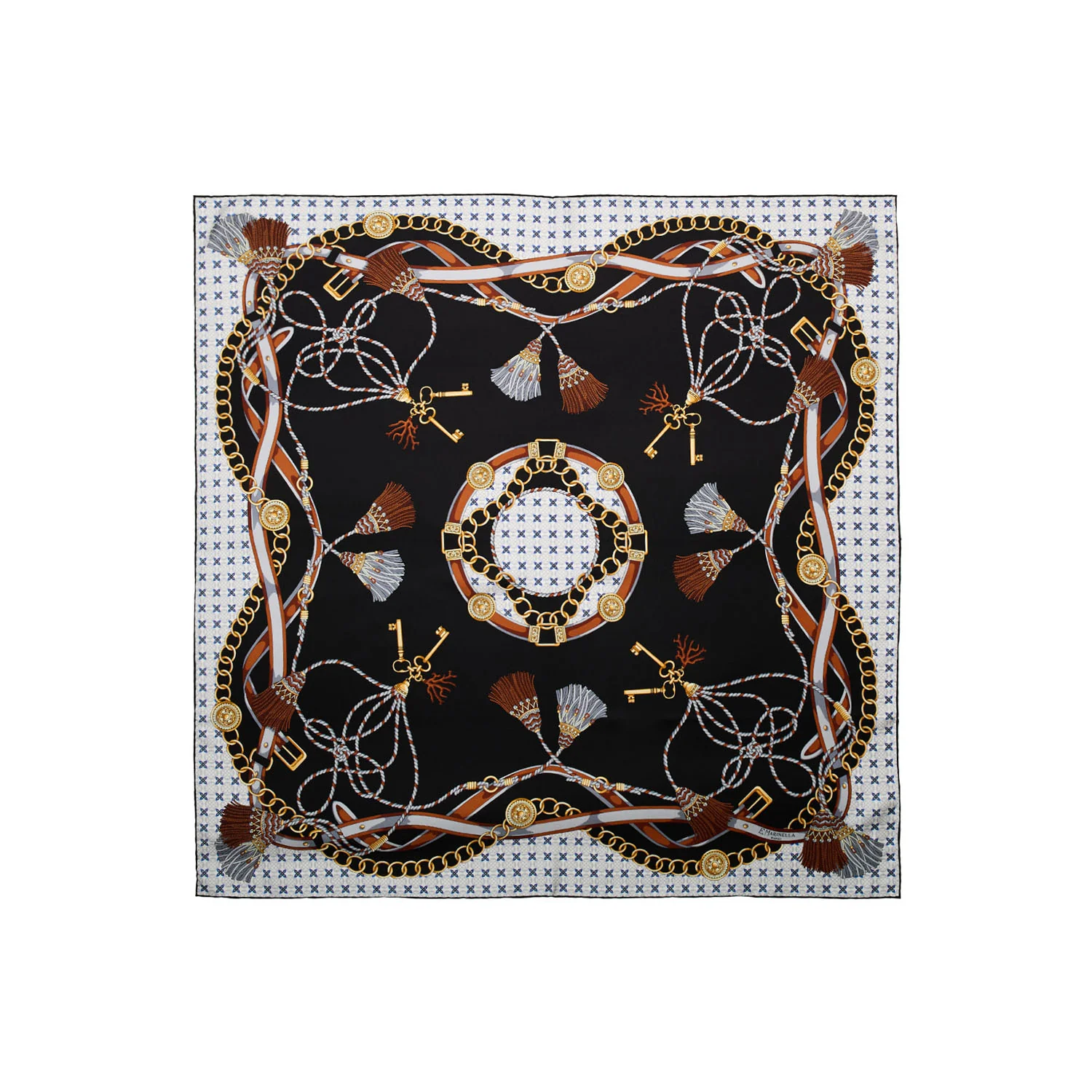 BLACK SILK SCARF 90
