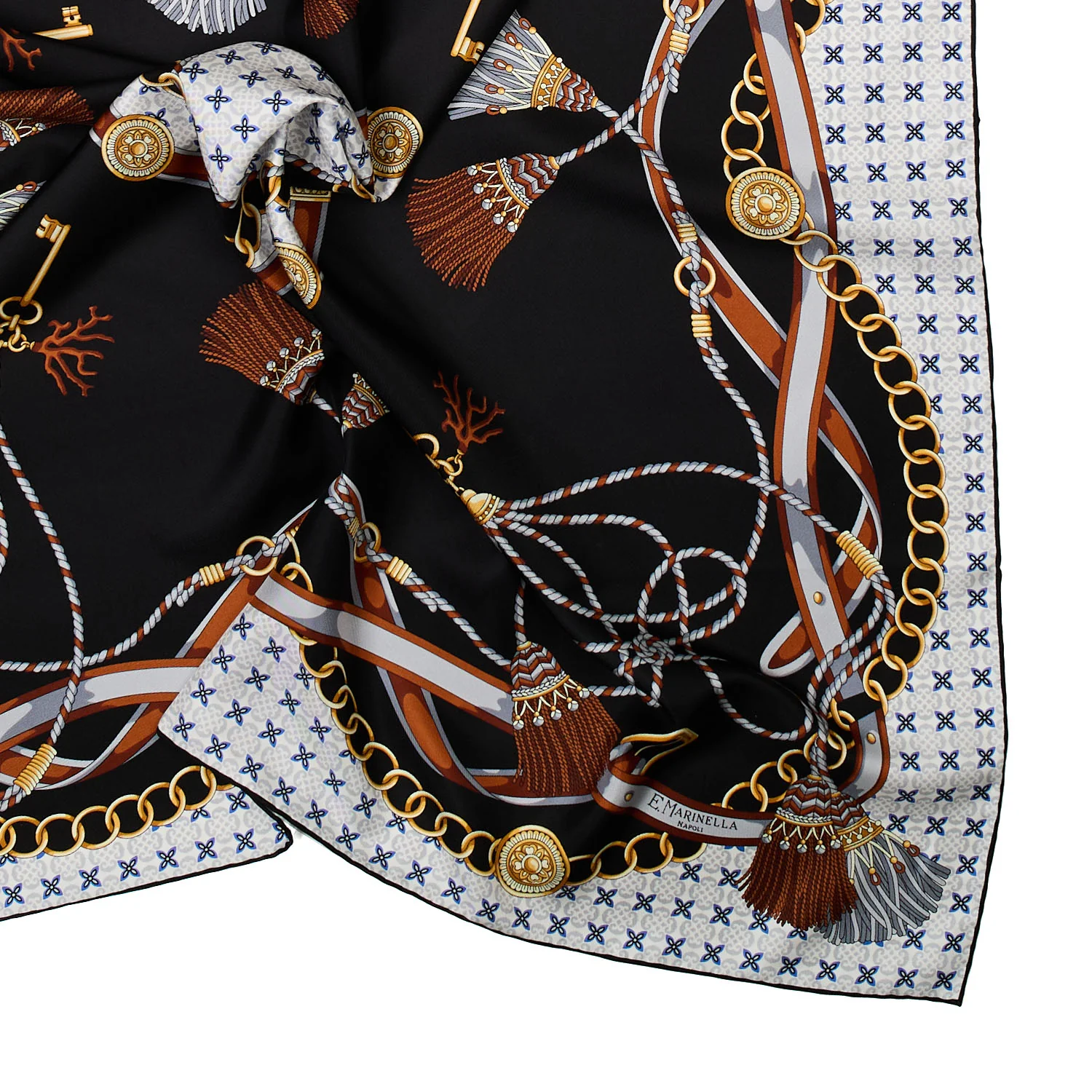 BLACK SILK SCARF 90 - Image 4