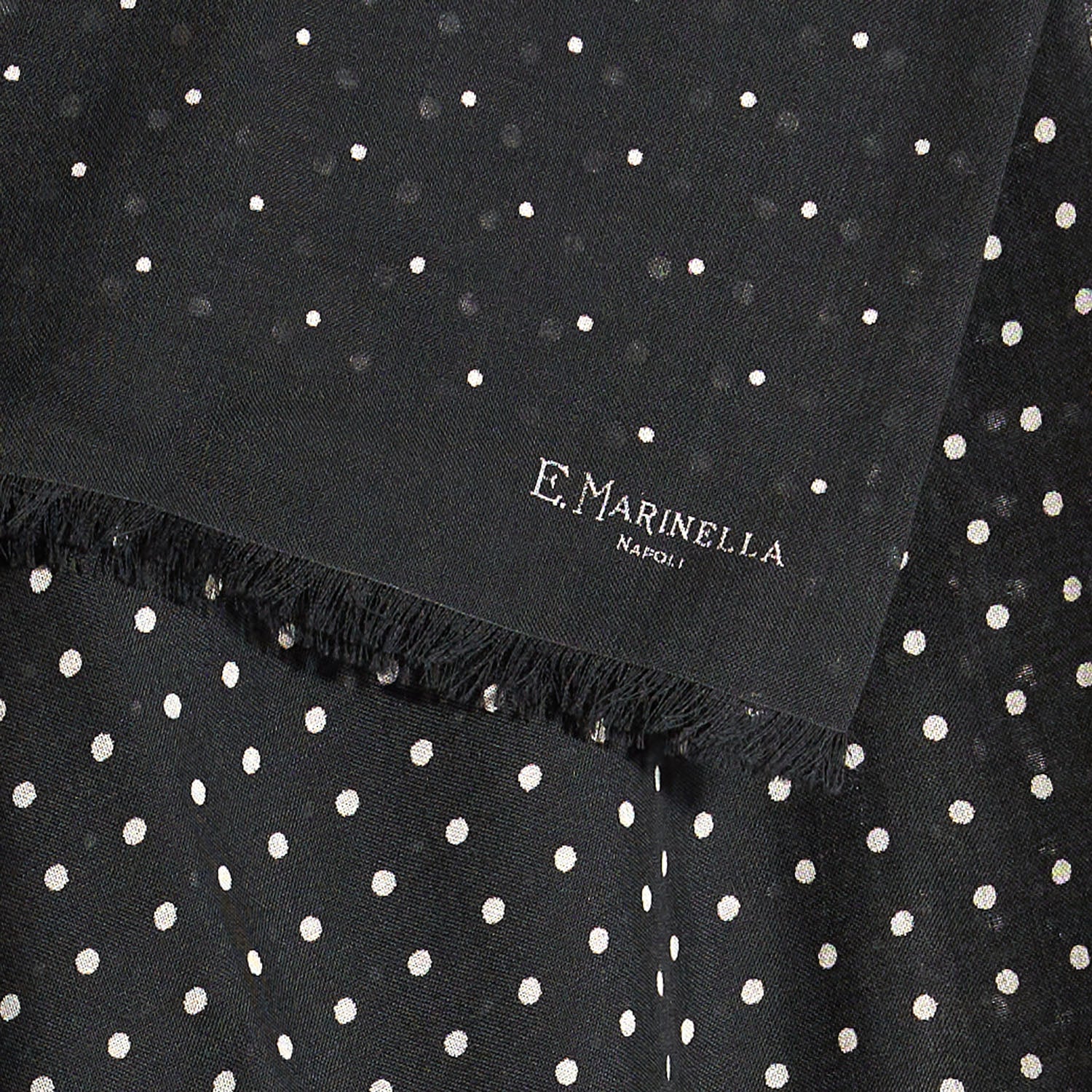 BLACK WOOL AND SILK SCARF - Image 3