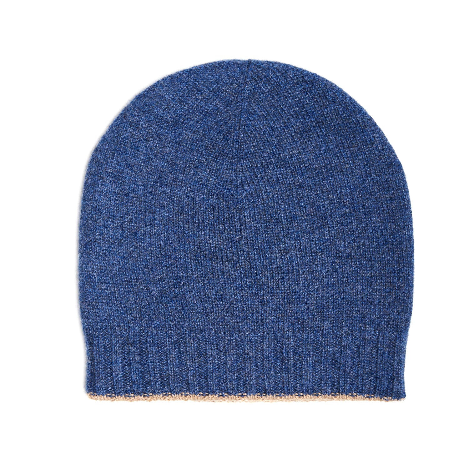 BLUE AND BEIGE BICOLOR BEANIE - Image 3