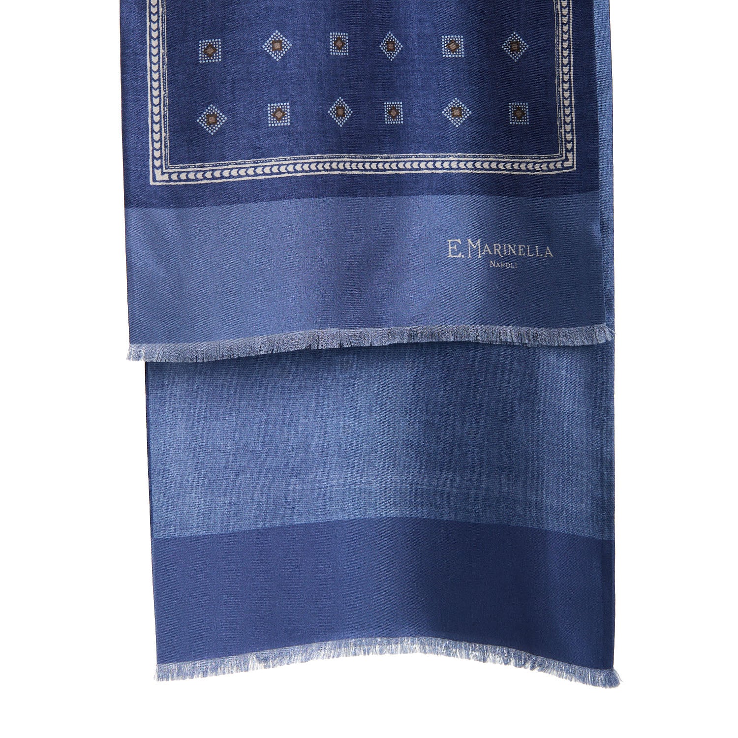 BLUE DOUBLE SILK SCARF - Image 2