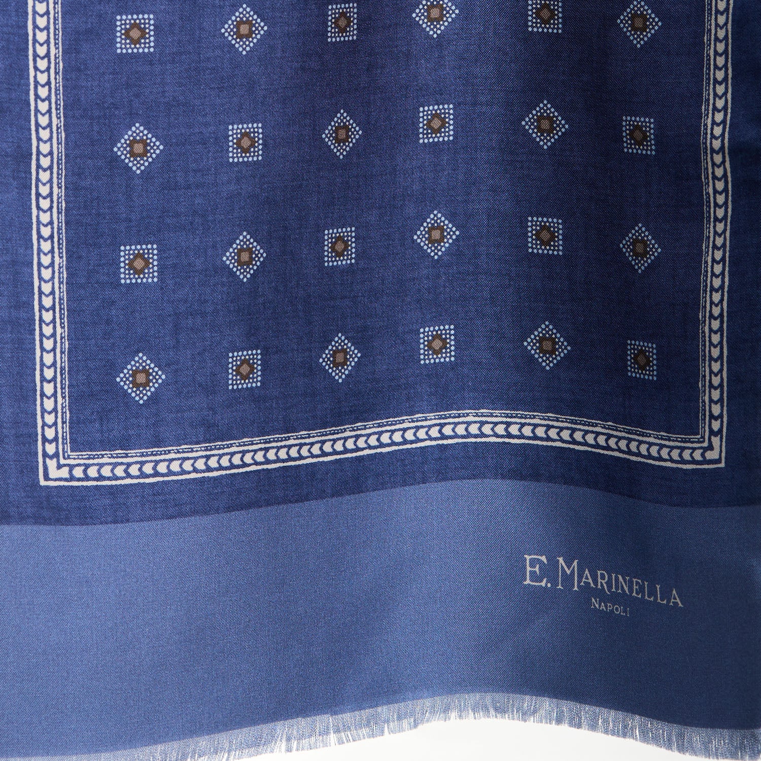 BLUE DOUBLE SILK SCARF - Image 3
