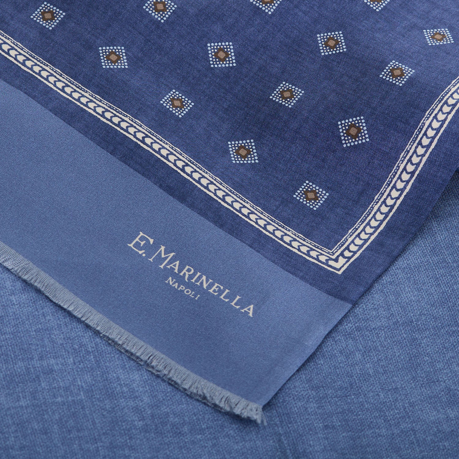 BLUE DOUBLE SILK SCARF - Image 4