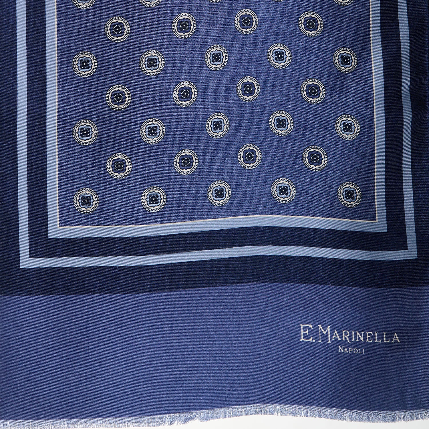 BLUE DOUBLE SILK SCARF - Image 3