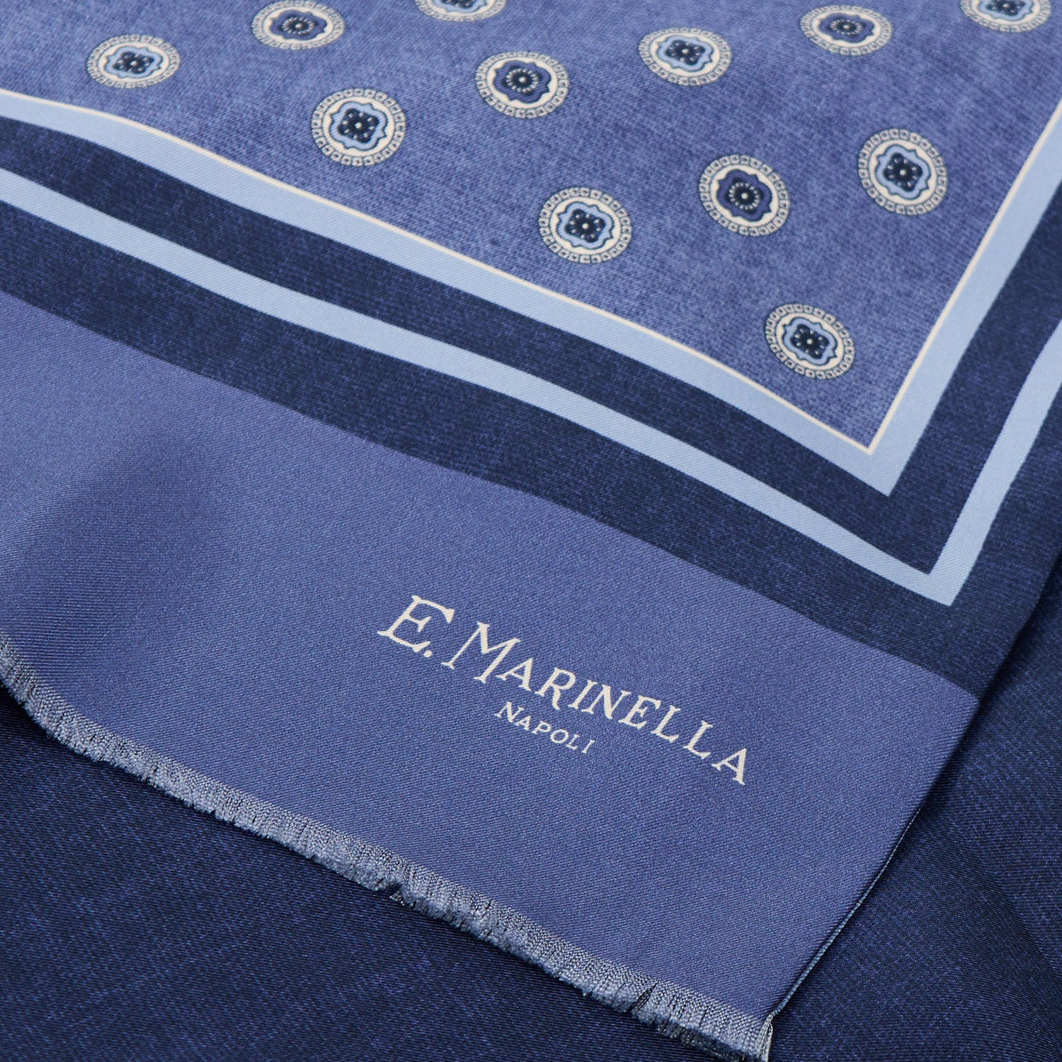 BLUE DOUBLE SILK SCARF - Image 4