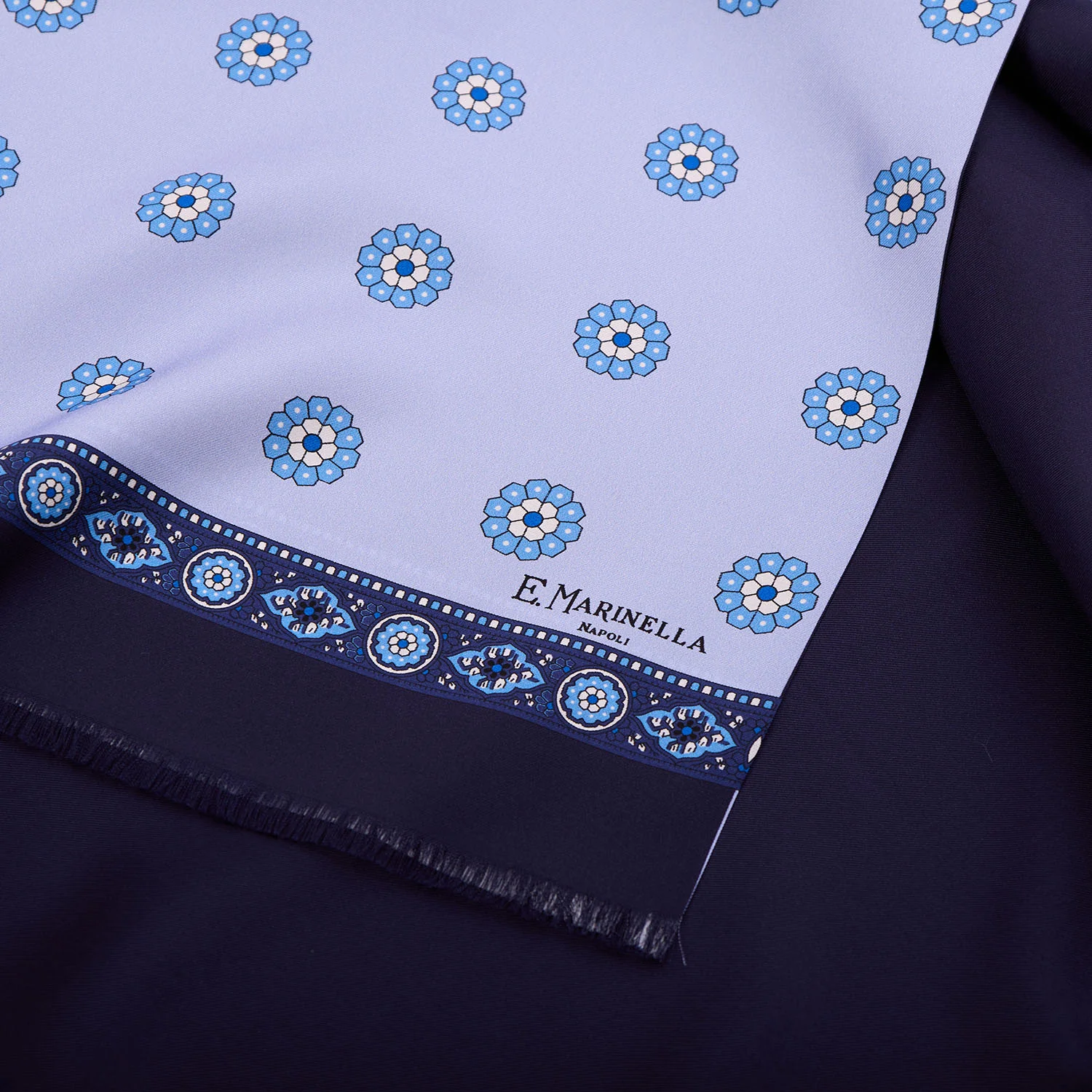 BLUE DOUBLE SILK SCARF - Image 4