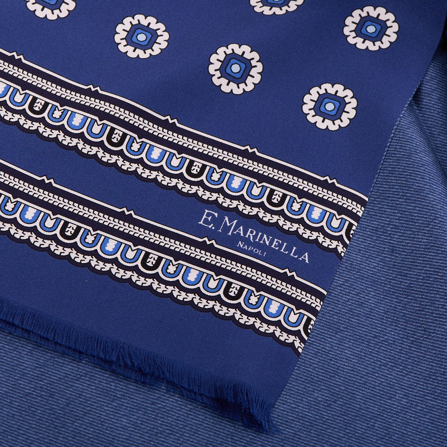 BLUE DOUBLE SILK SCARF - Image 4