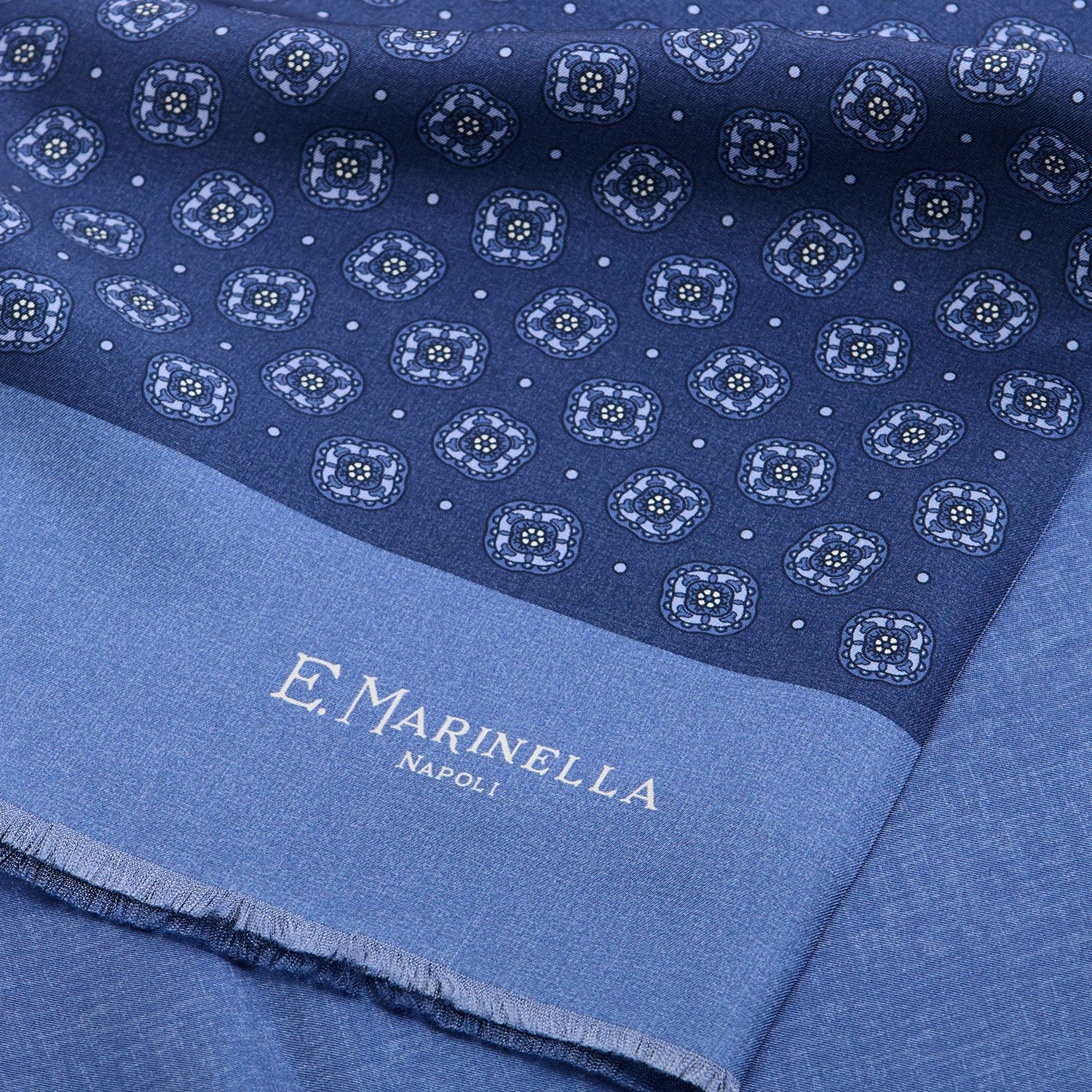 BLUE DOUBLE SILK SCARF - Image 4