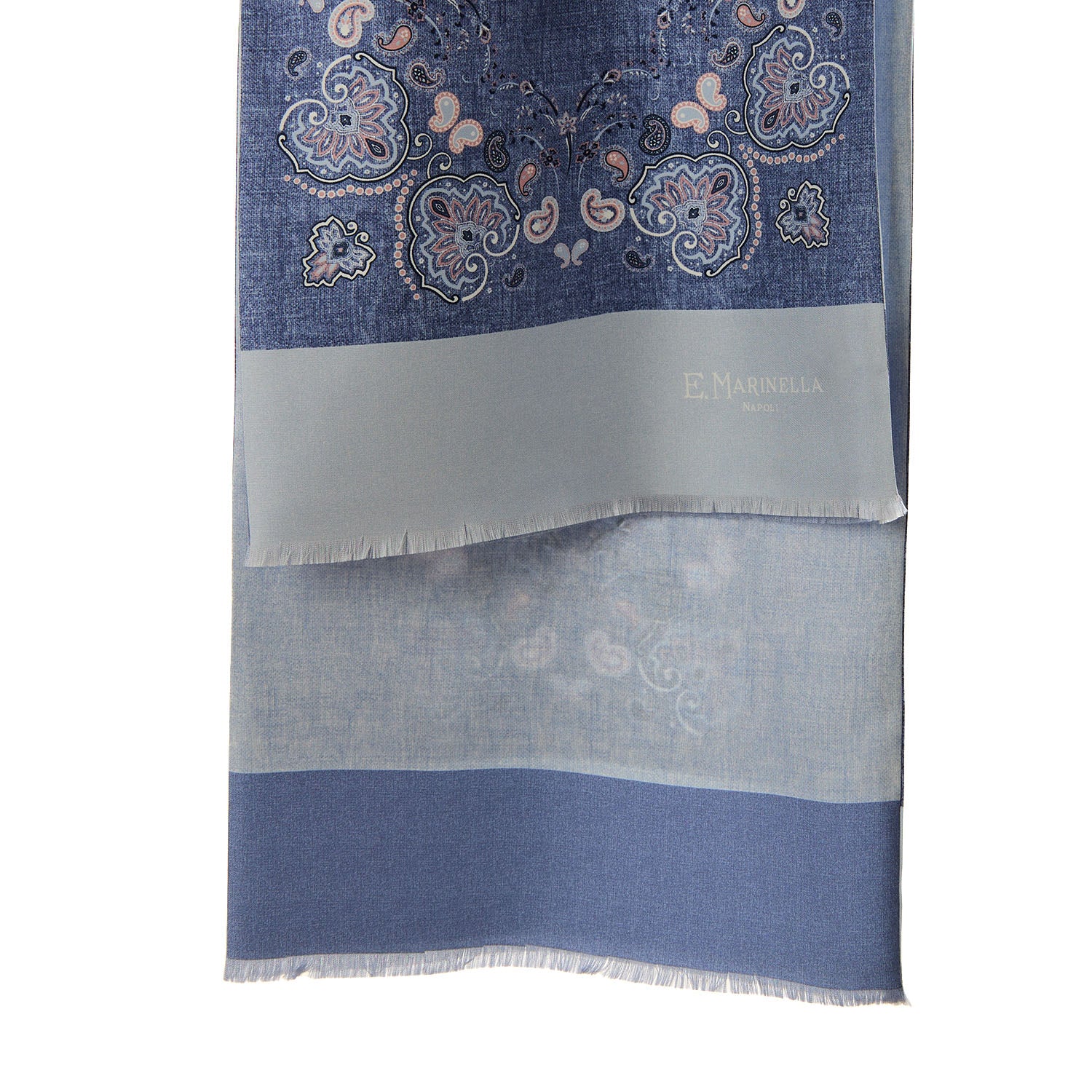 BLUE DOUBLE SILK SCARF - Image 2
