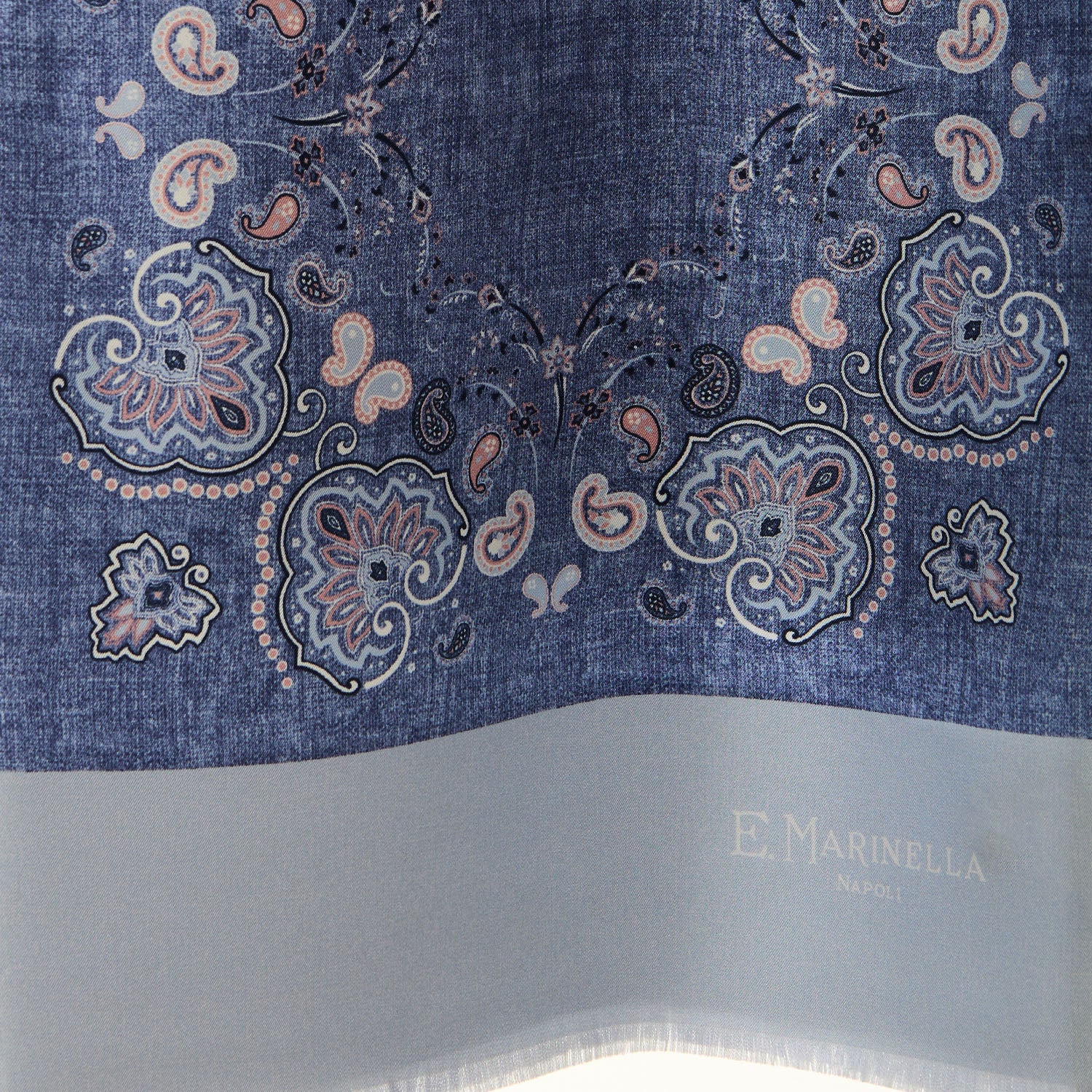 BLUE DOUBLE SILK SCARF - Image 3