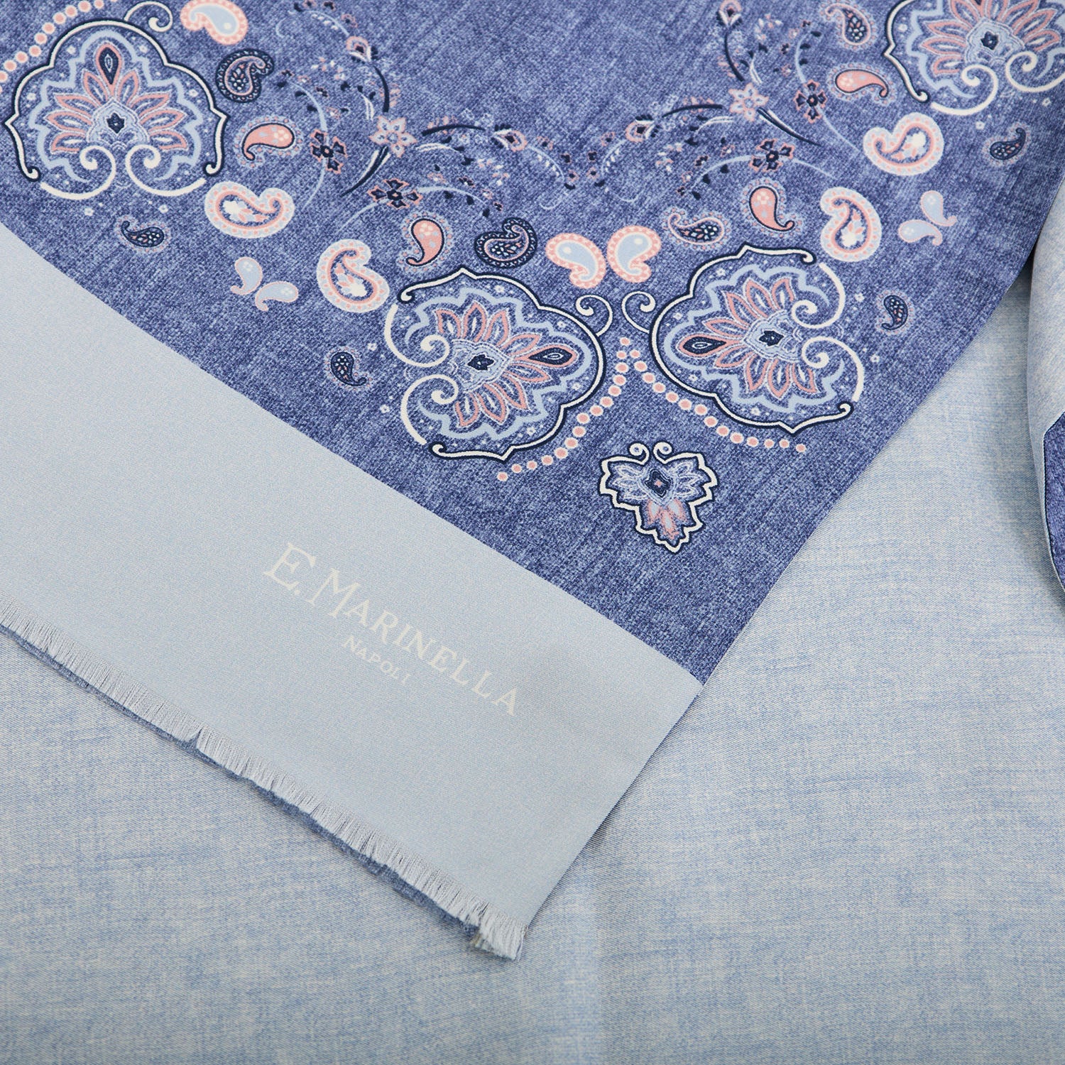 BLUE DOUBLE SILK SCARF - Image 4