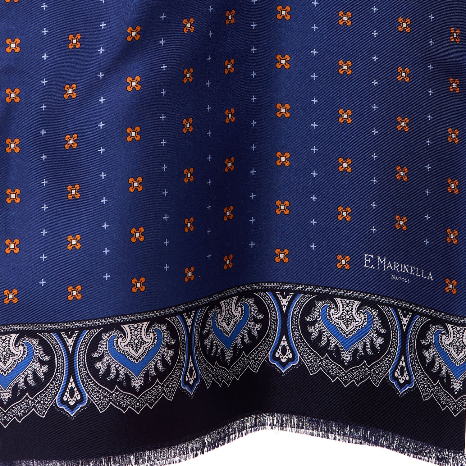 BLUE DOUBLE SILK SCARF - Image 3