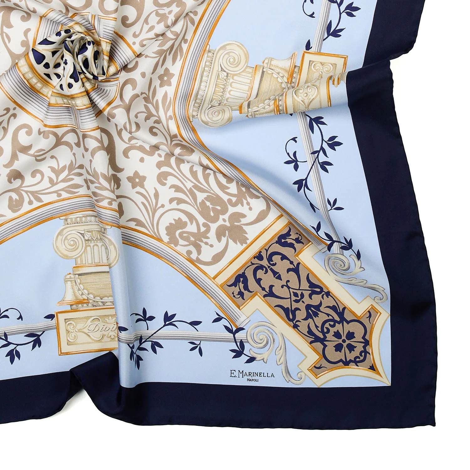 BLUE SILK SCARF 90 - Image 4