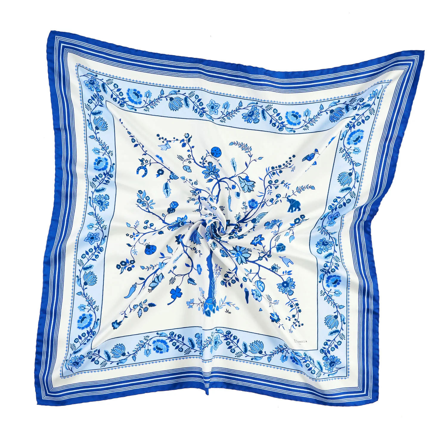 BLUE SILK SCARF 90 - Image 4