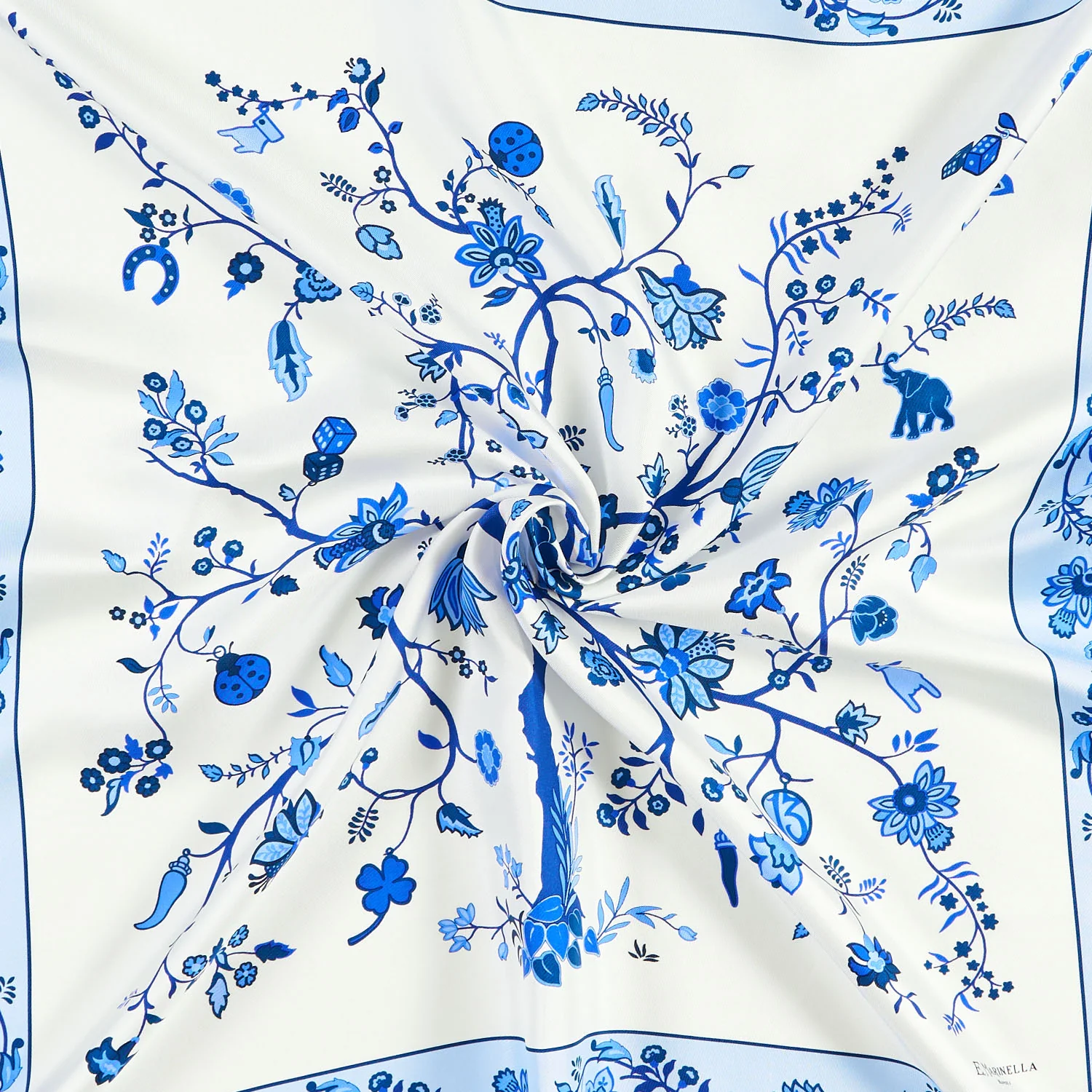 BLUE SILK SCARF 90 - Image 5