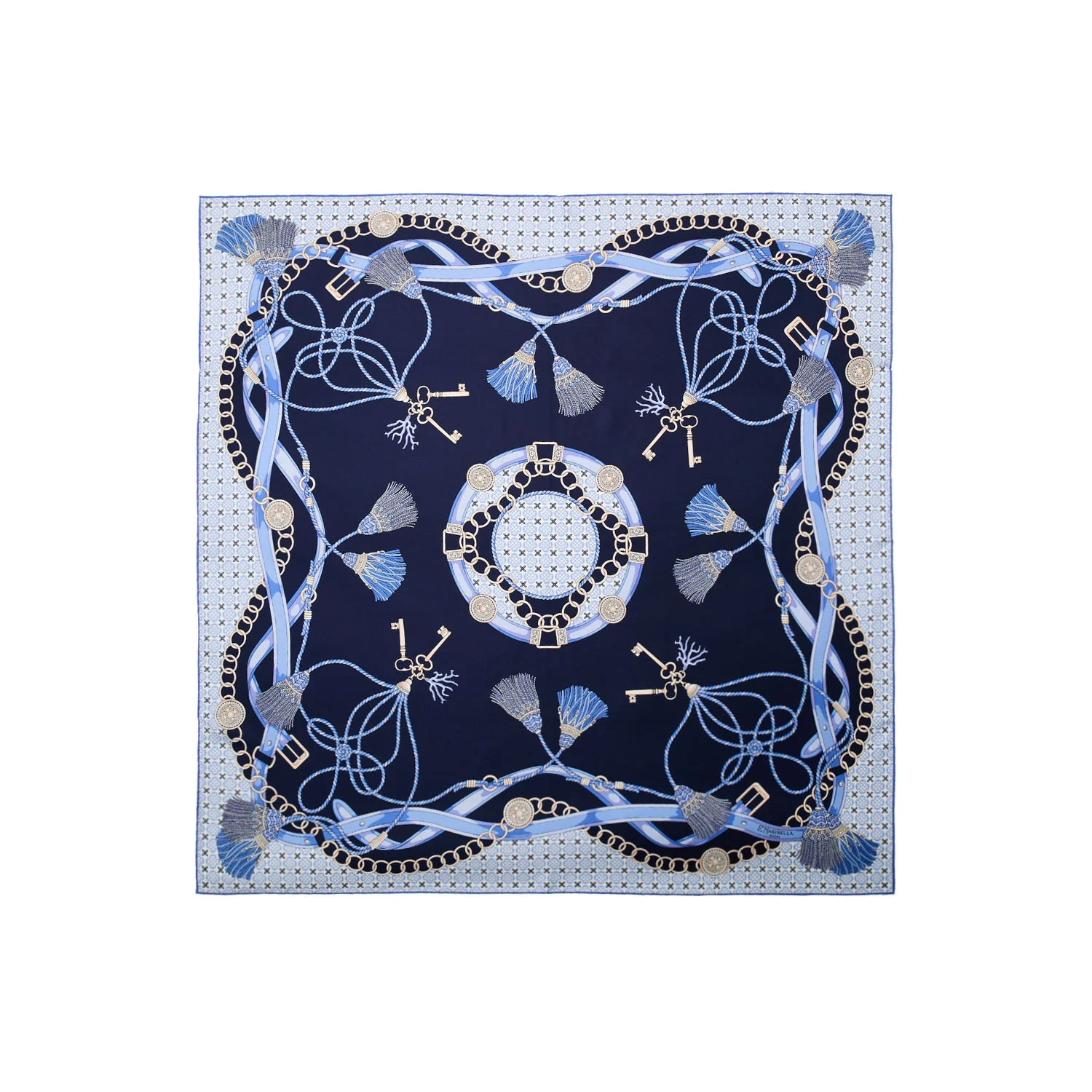 BLUE SILK SCARF 90