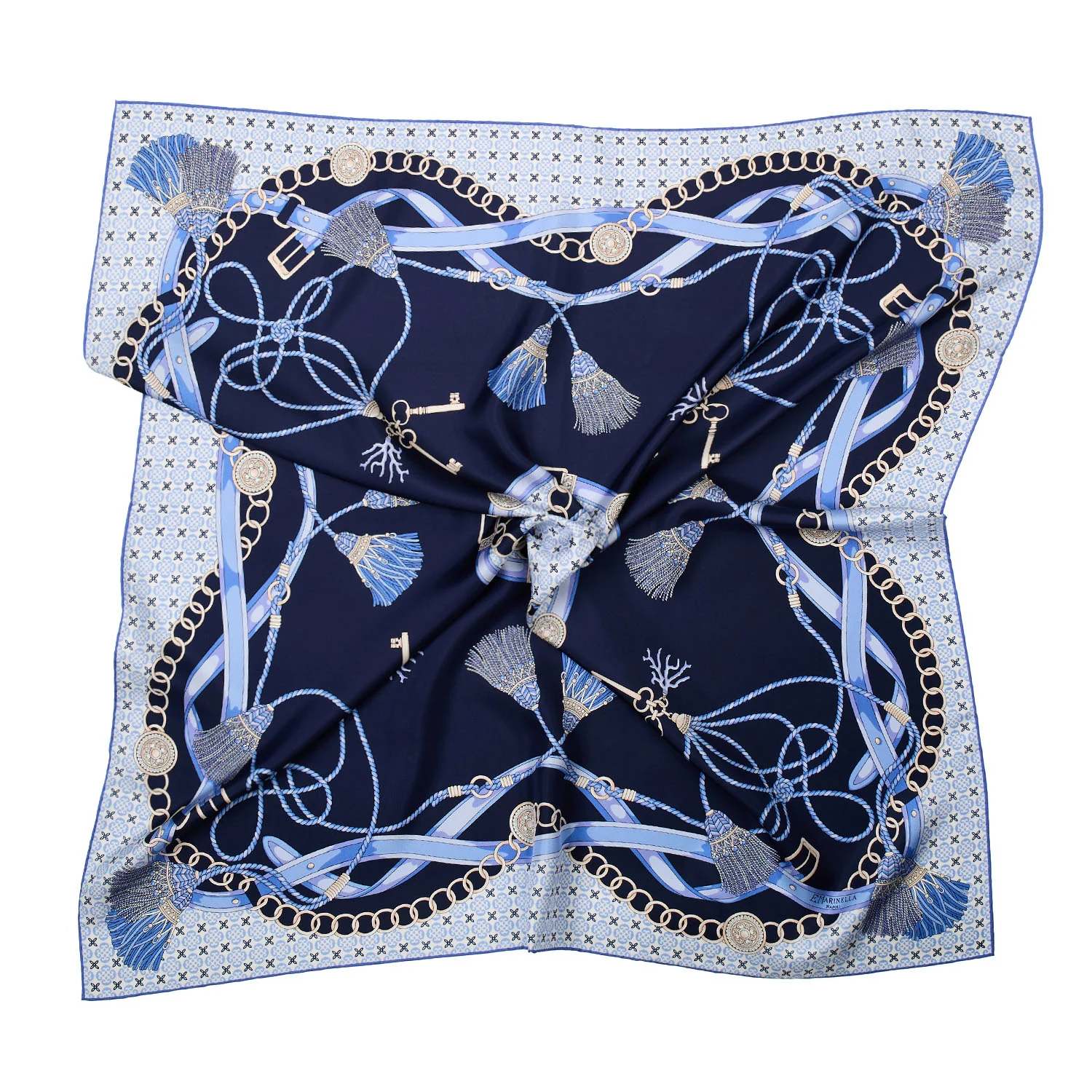 BLUE SILK SCARF 90 - Image 2