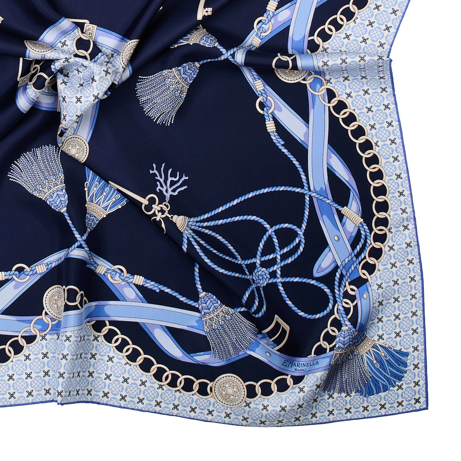 BLUE SILK SCARF 90 - Image 4
