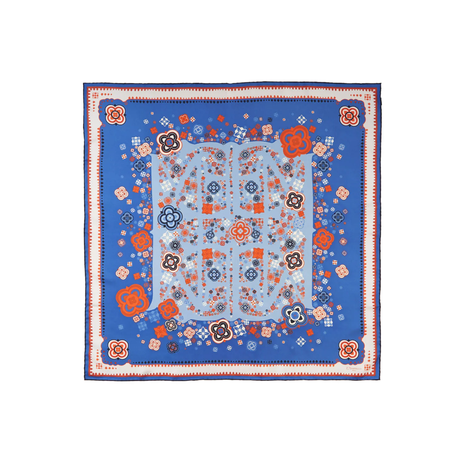 BLUE SILK SCARF 90