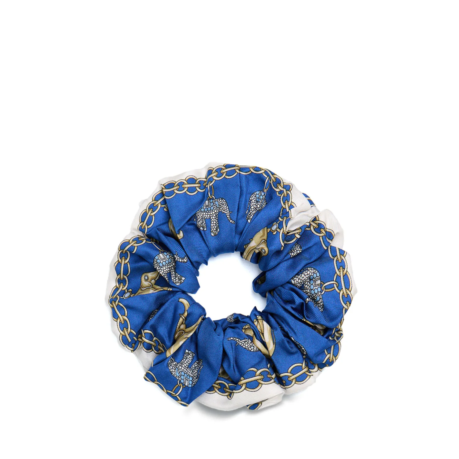 BLUE SILK SCRUNCHIE