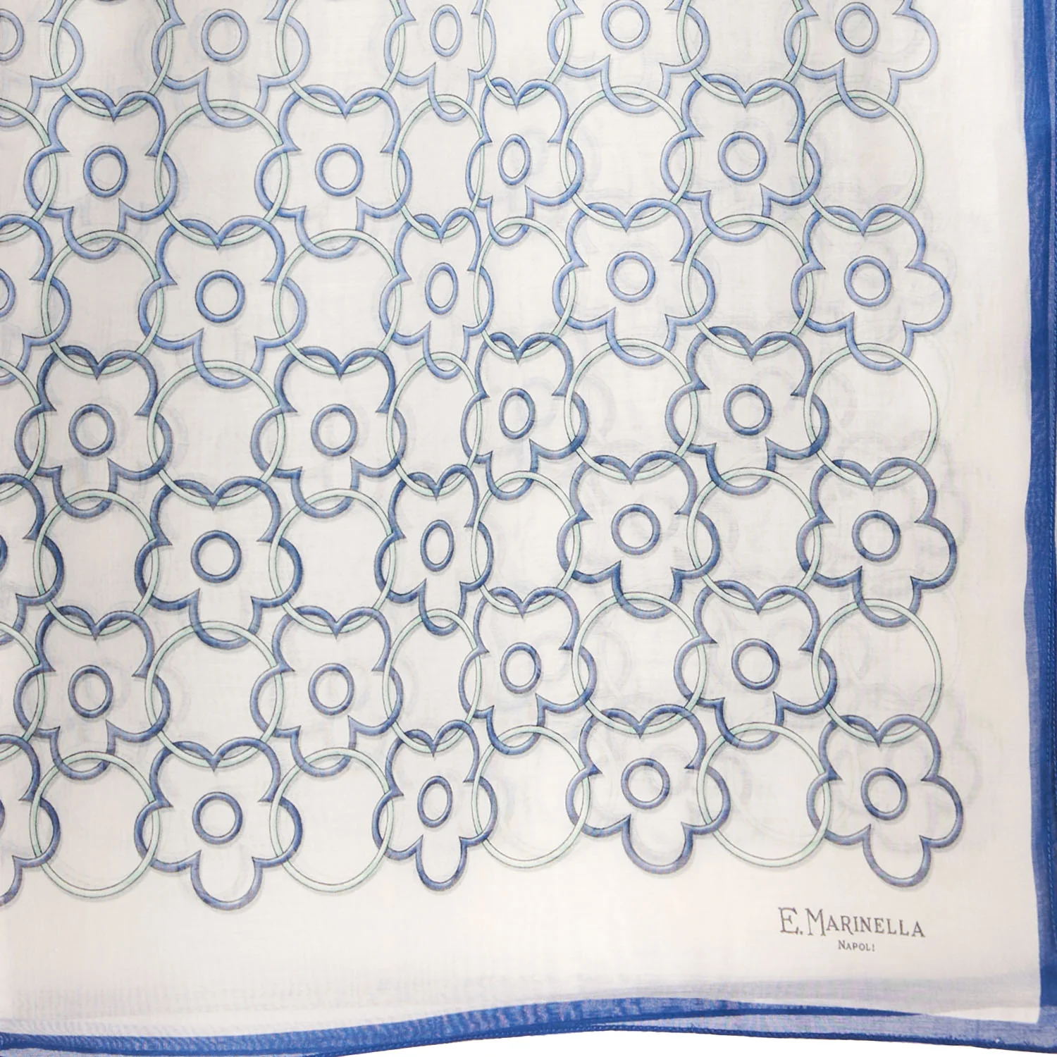 BLUE STOLE IN COTTON VOILE AND SILK - Image 3