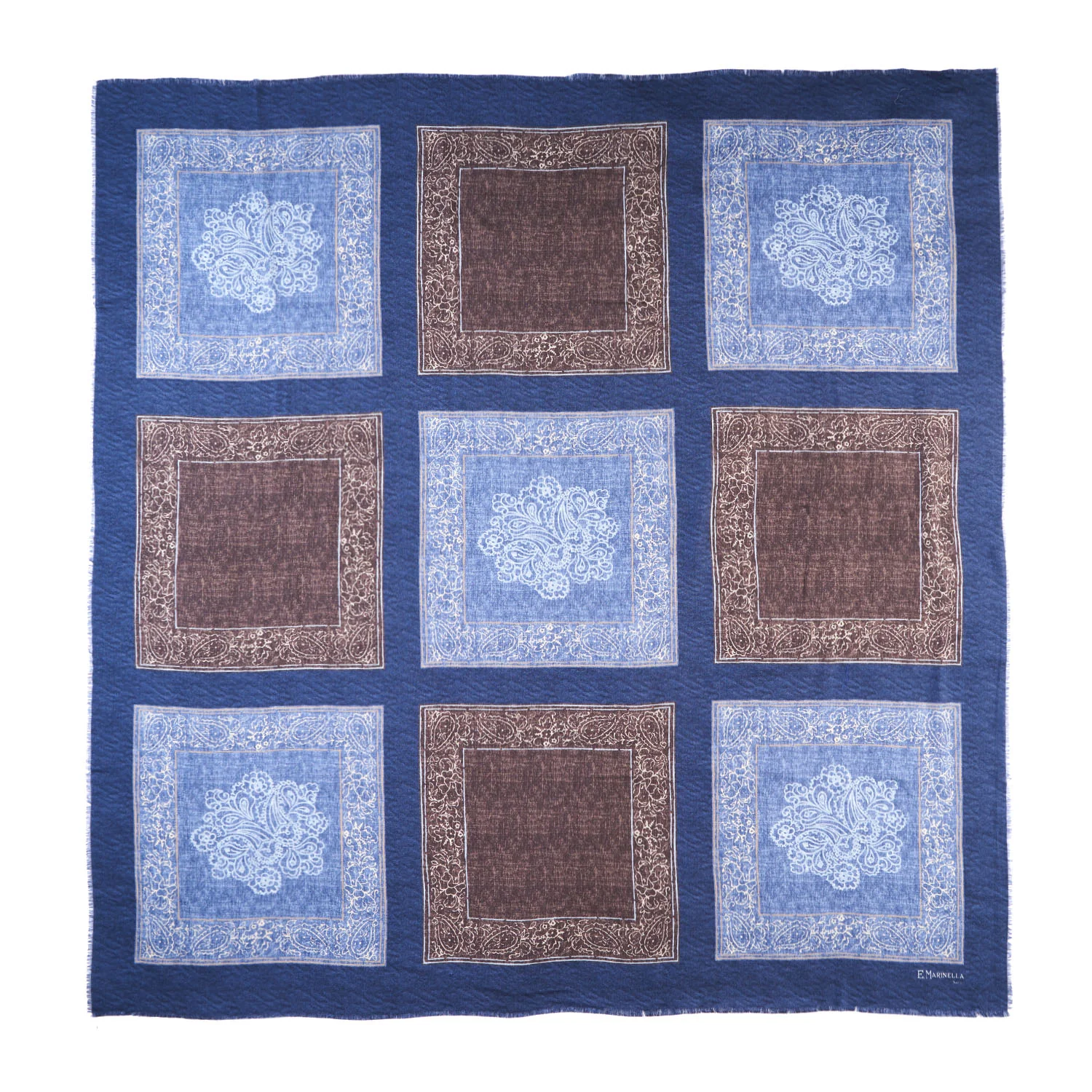 BLUE WOOL AND SILK SCARF 135