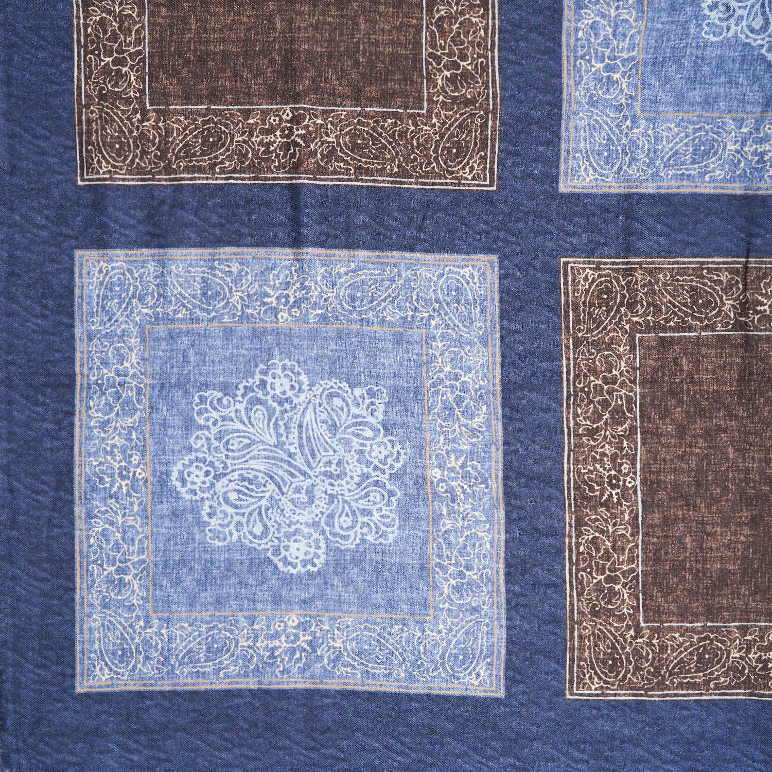 BLUE WOOL AND SILK SCARF 135 - Image 4