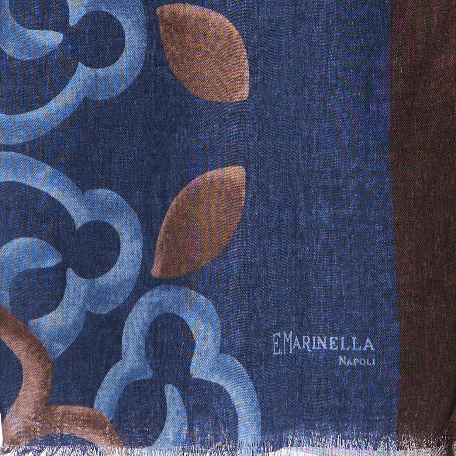 BLUE WOOL, SILK AND CASHMERE STOLE - Image 3