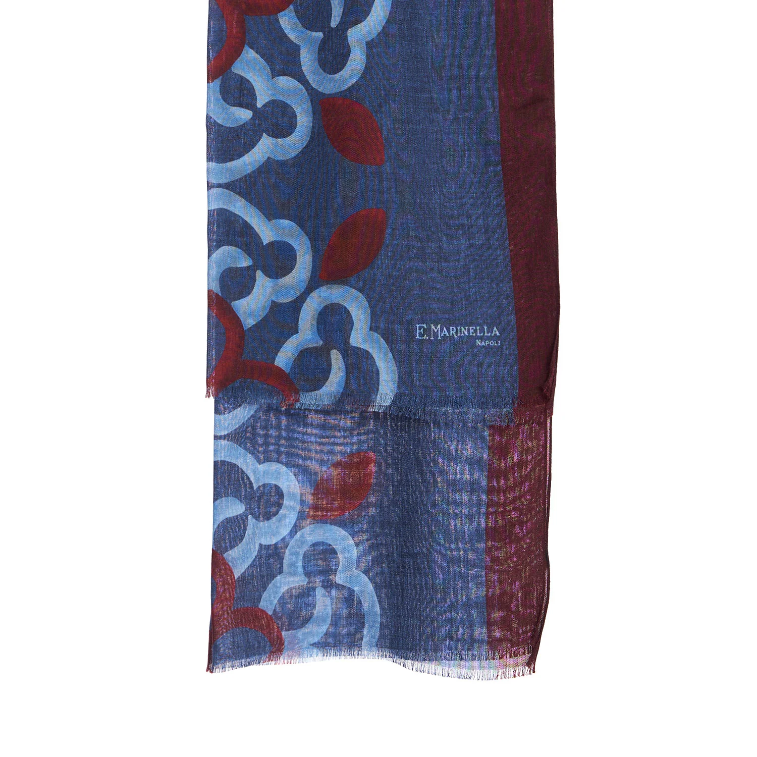 BLUE WOOL, SILK AND CASHMERE STOLE - Image 2