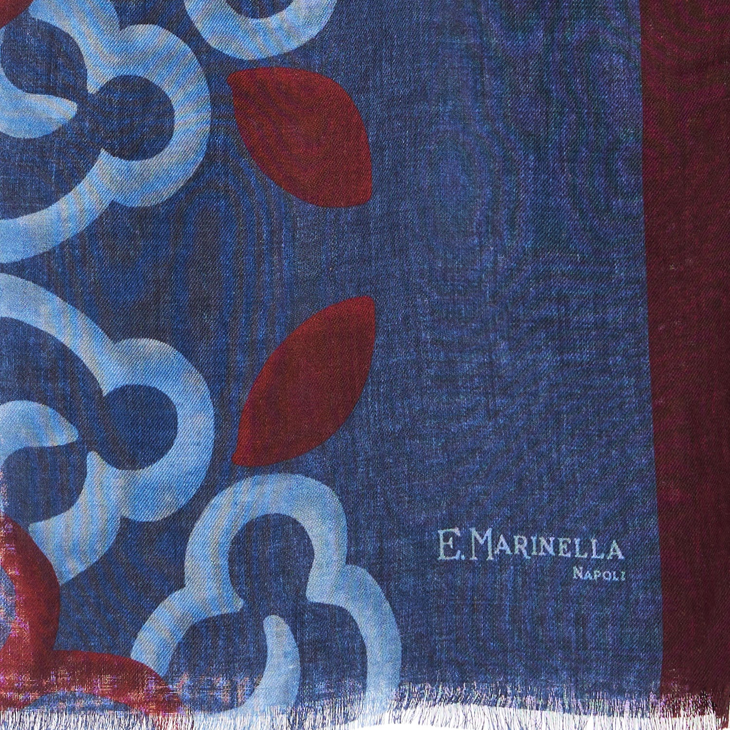 BLUE WOOL, SILK AND CASHMERE STOLE - Image 3