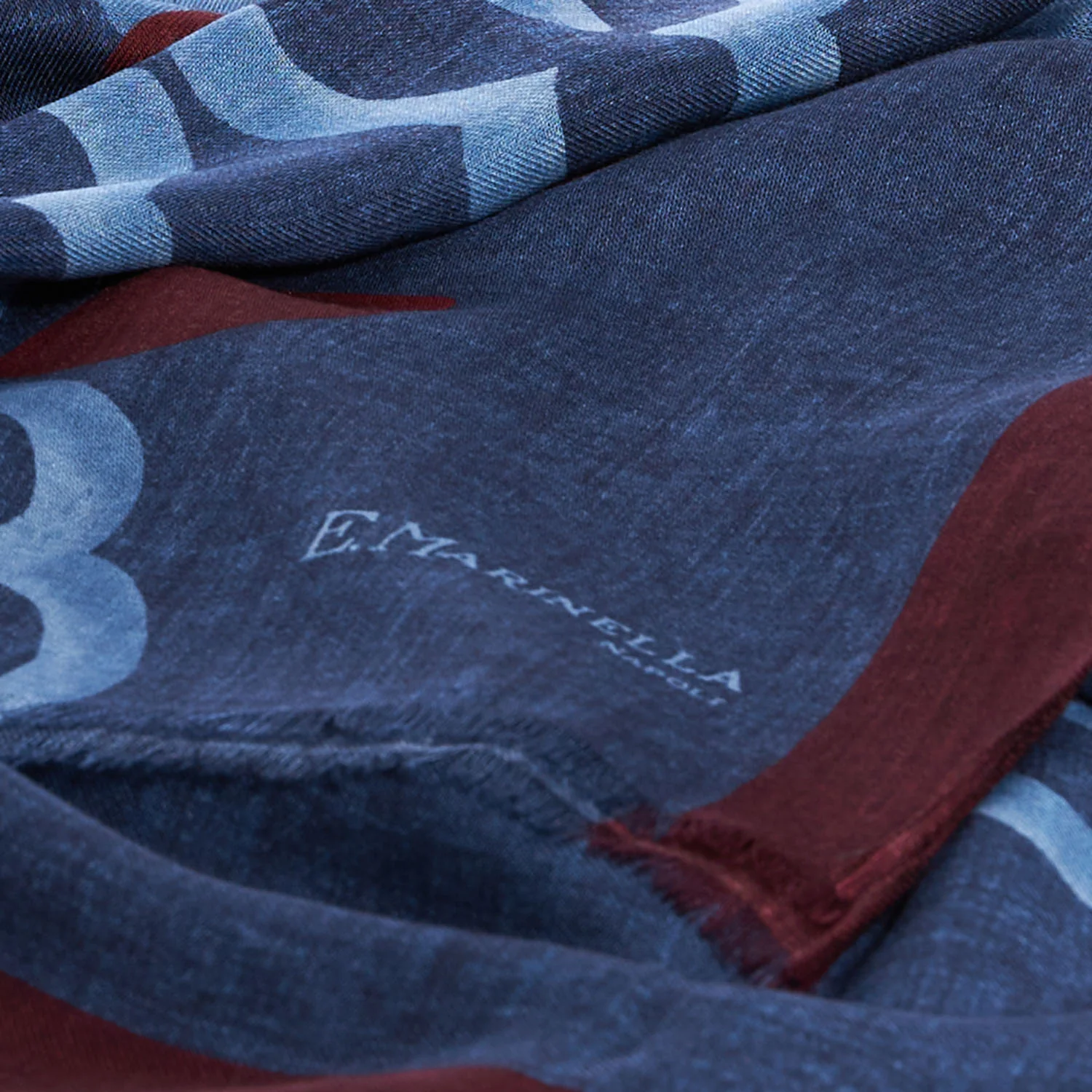 BLUE WOOL, SILK AND CASHMERE STOLE - Image 4