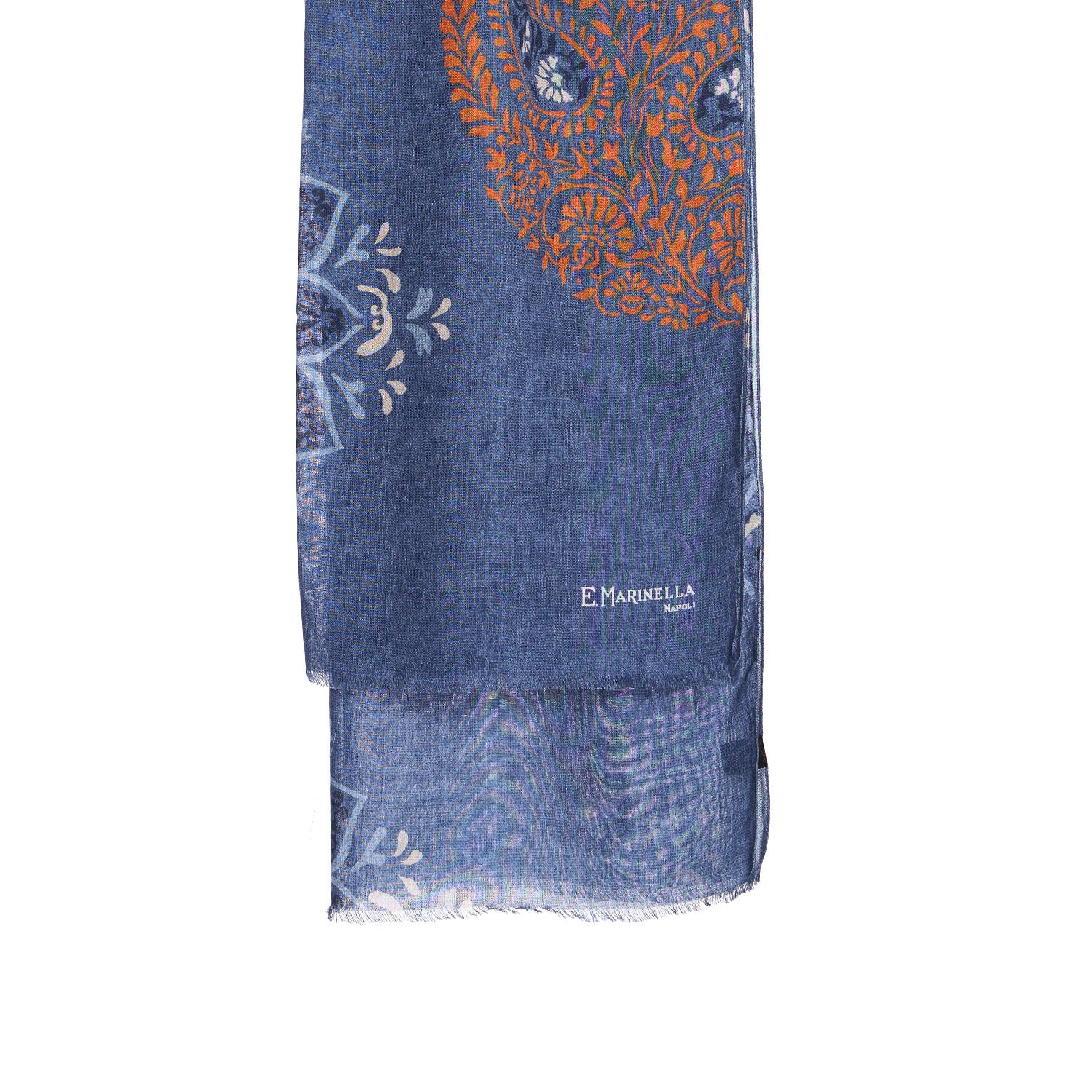 BLUE WOOL, SILK AND CASHMERE STOLE - Image 2